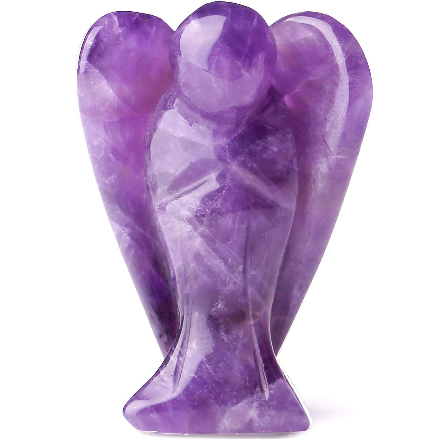 YATOJUZI 2 Amethyst Guardian Angels Hand-Carved Angel Statue Figurines Purple Office Desk Decor Accessories Decorations Crystals