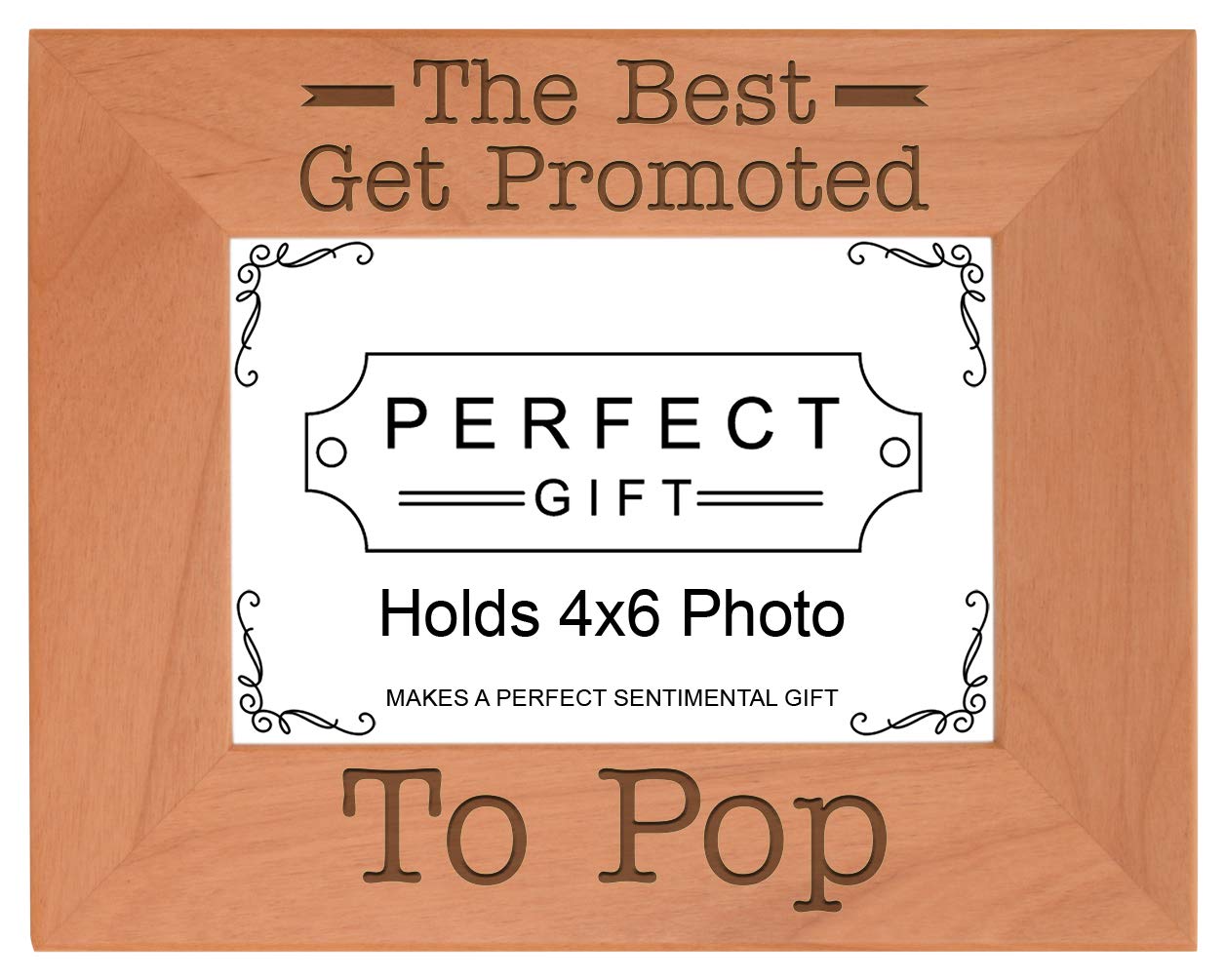 ThisWear Gift for Grandpa Best Get Promoted to Pop Natural Wood Engraved 4x6 Landscape Picture Frame Wood