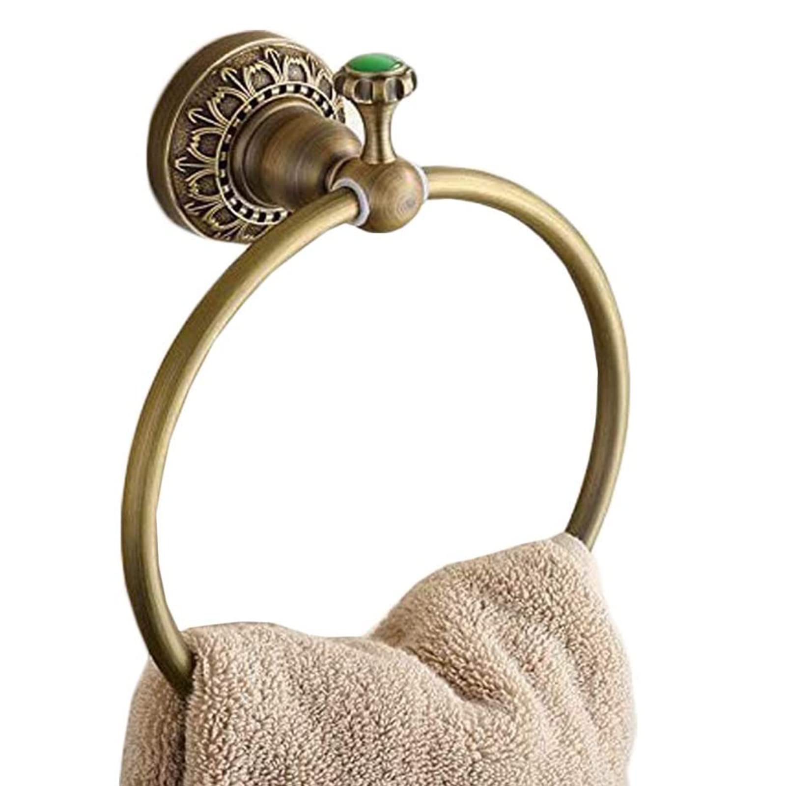 Beelee Wall Mounted Towel Ring/Towel Holder,Solid Brass Construction, Antique Bronze Finish,Bathroom Accessories