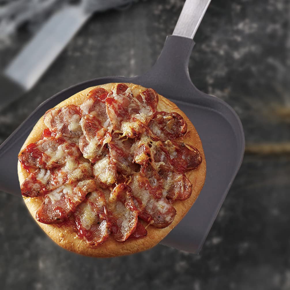Hemoton Cooking Shovel Non Stick Frying Turner Steak Flipper Shovel Pancakes Shovel Fish Omelette Flipper For Home Kitchen Black