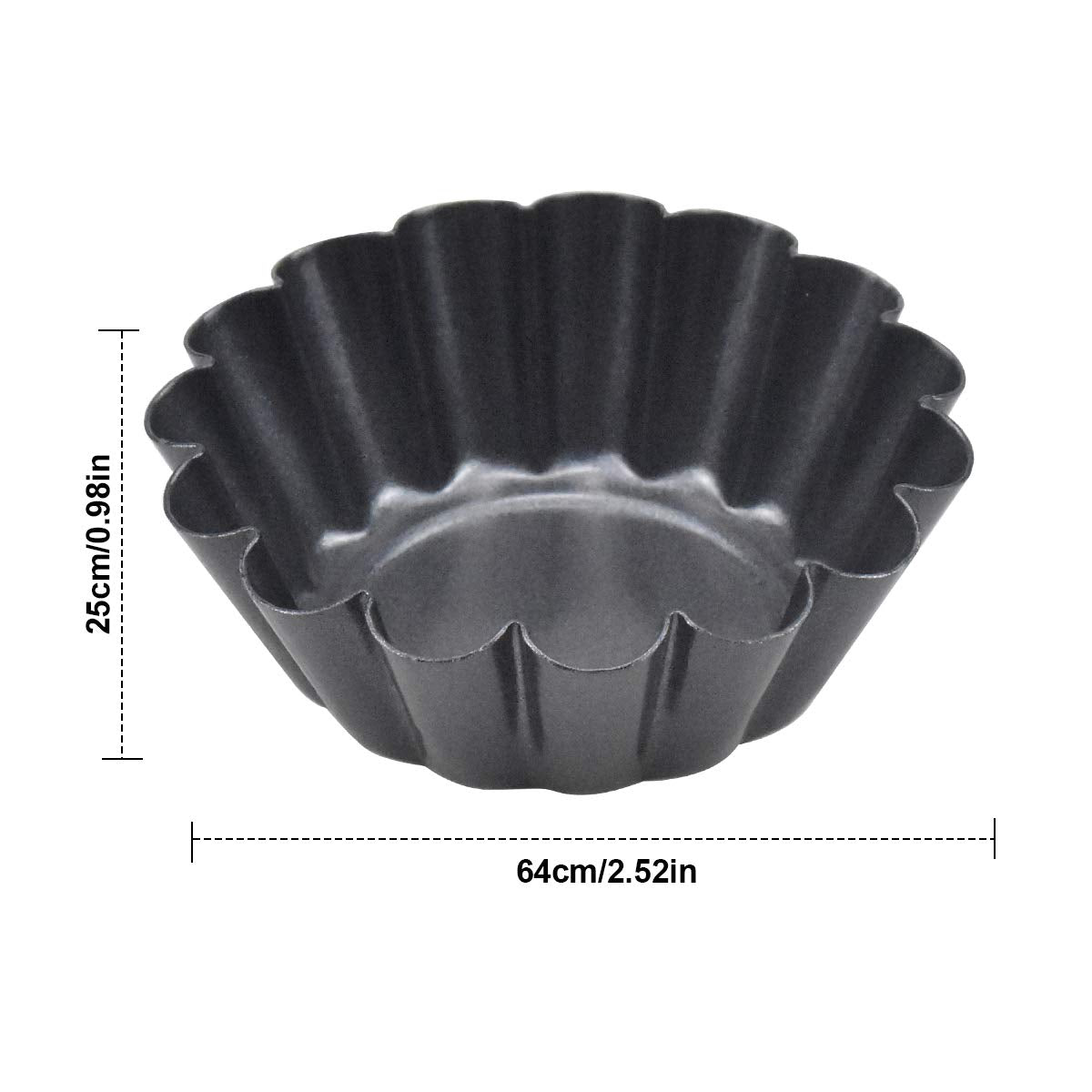 Hqdeal 12 Piece Carbon Steel Tart Mould, Tart Mould, Muffin Mould, Egg Pie Mould, Non-Stick Reusable Baking Moulds For Cupcakes,