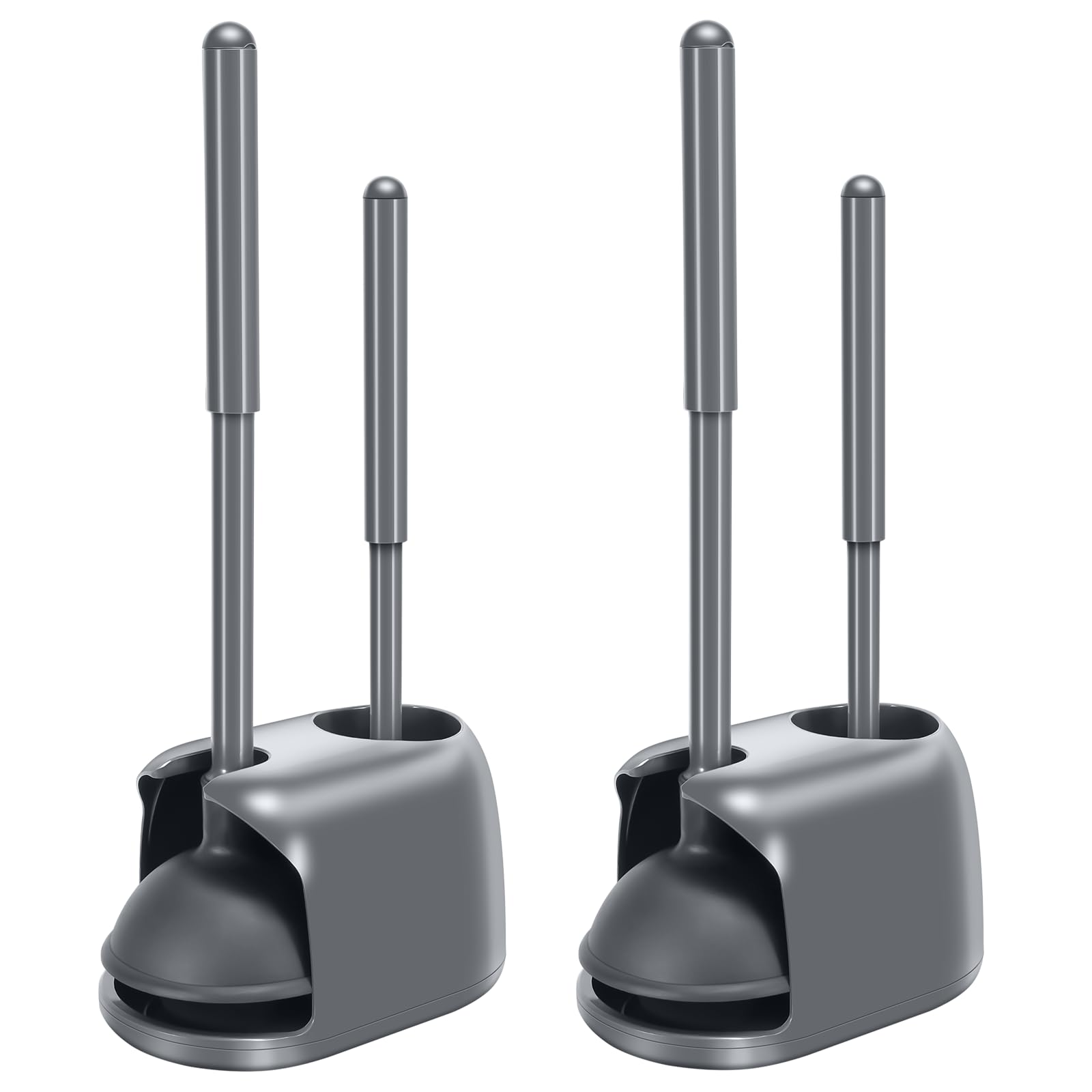 Setsail Toilet Brush And Plunger Set, 2 Packs Toilet Plungers For Bathroom Heavy Duty Toilet Bowl Brush And Holder Hidden Toilet
