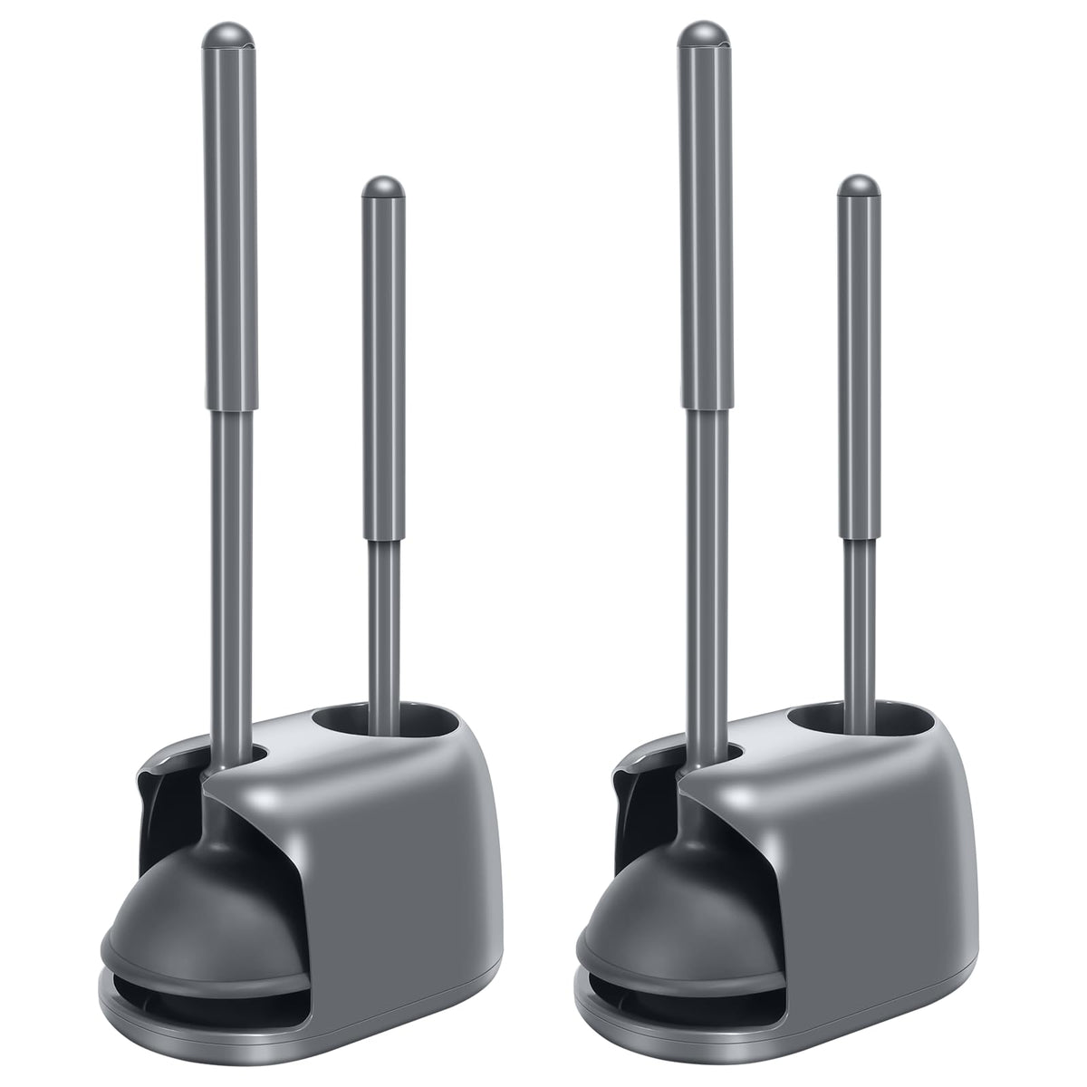 Setsail Toilet Brush And Plunger Set, 2 Packs Toilet Plungers For Bathroom Heavy Duty Toilet Bowl Brush And Holder Hidden Toilet