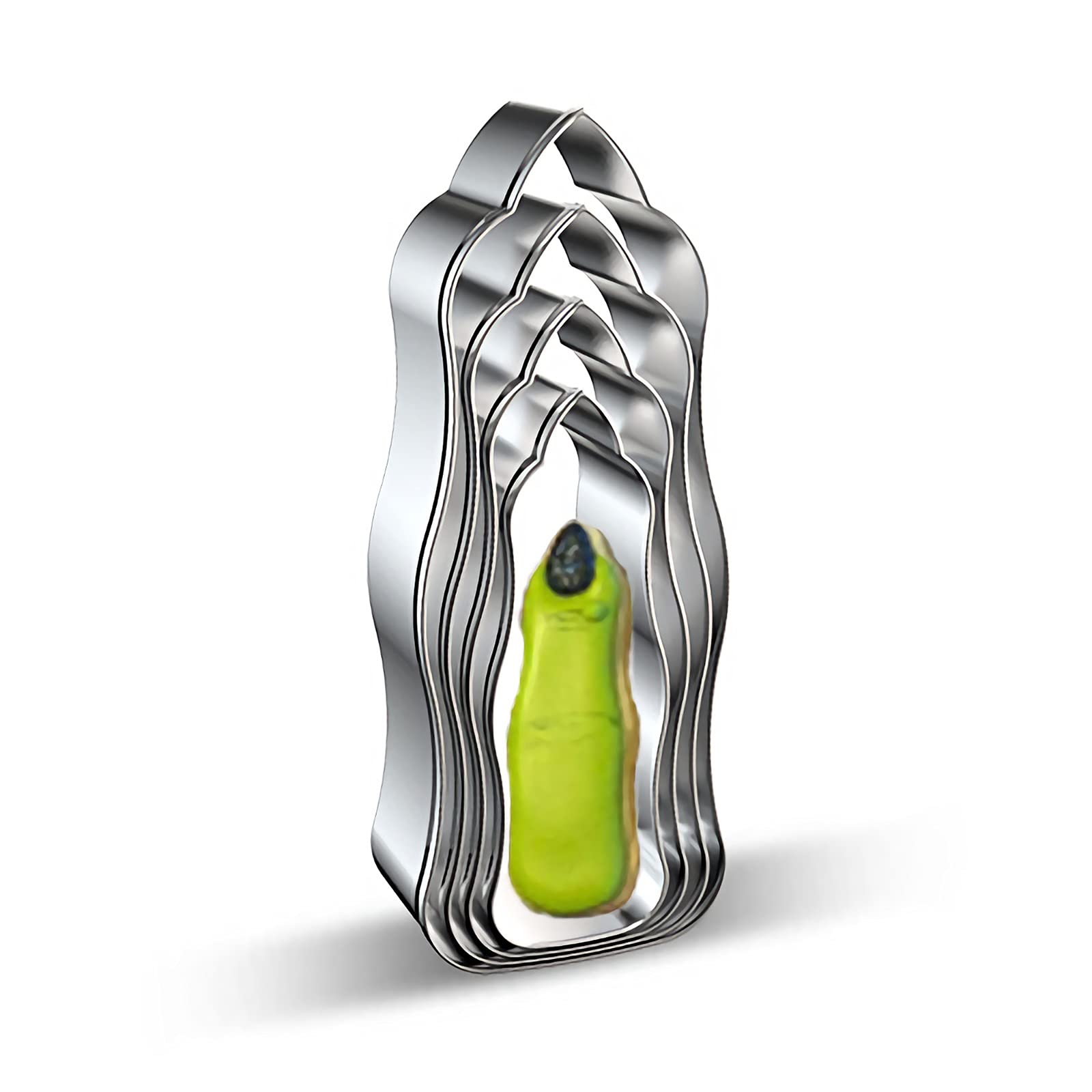 Halloween Witch Finger Cookie Cutter Set - 4 Pieces Martian Zombie Middle Fingers Shaped Cookie Cutters Fondant Biscuit Molds Fo