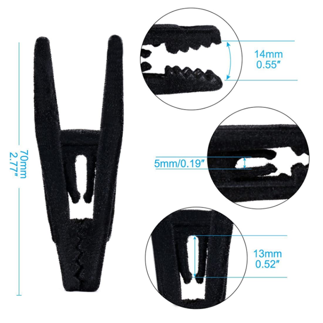 Otylzto 20Pcs Velvet Hanger Clips, Hanger Clip For Velvet Hangers,Plastic Hanger Clips