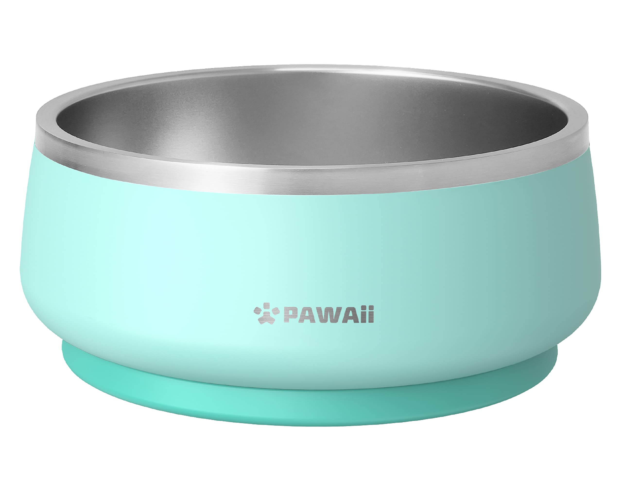 Pawaii Dog Bowl, Double Wall Stainless Steel Dog Bowls With Non-Slip Rubber Base, Insulated Dog Bowl, Durable, Dishwasher Safe,