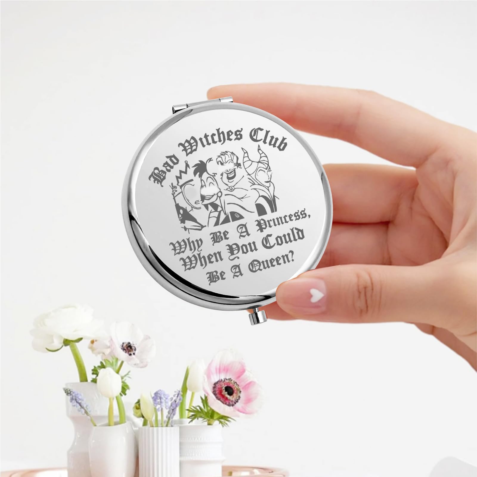 Keychin Villains Club Pocket Mirror Evil Queen Fans Gifts Bad Witches Club When Be A Princess When You Could Be A Queen Compact
