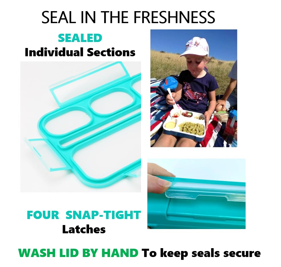 Bento-Box Lunch Boxes For Kids, Boys, Adults. Leakproof Lunch Set, Bentoboxes For School Or Work. Portion Containers. Bpa Free.