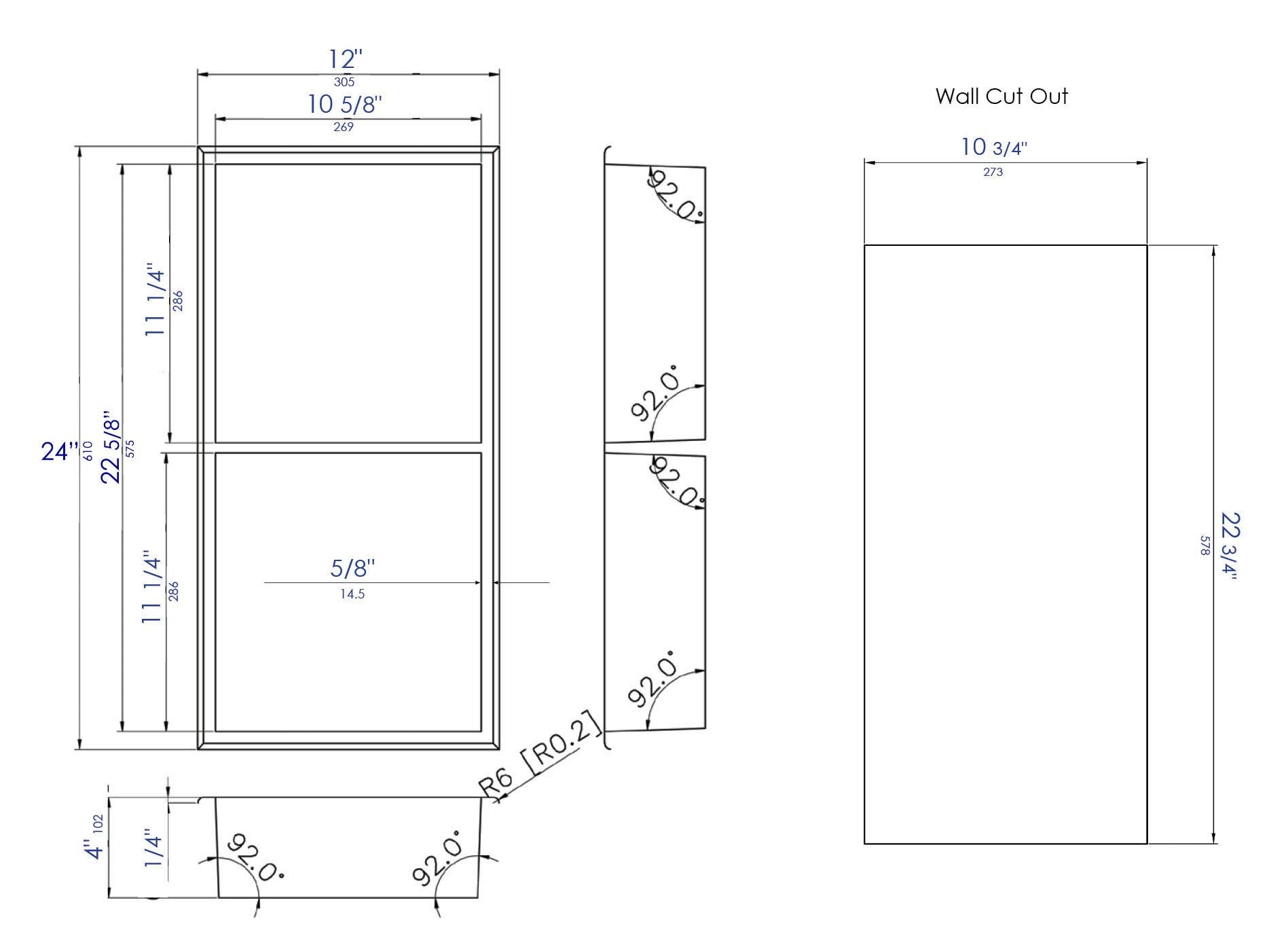 Alfi Brand Abnc1224-Bla Shower Niche, Black Matte