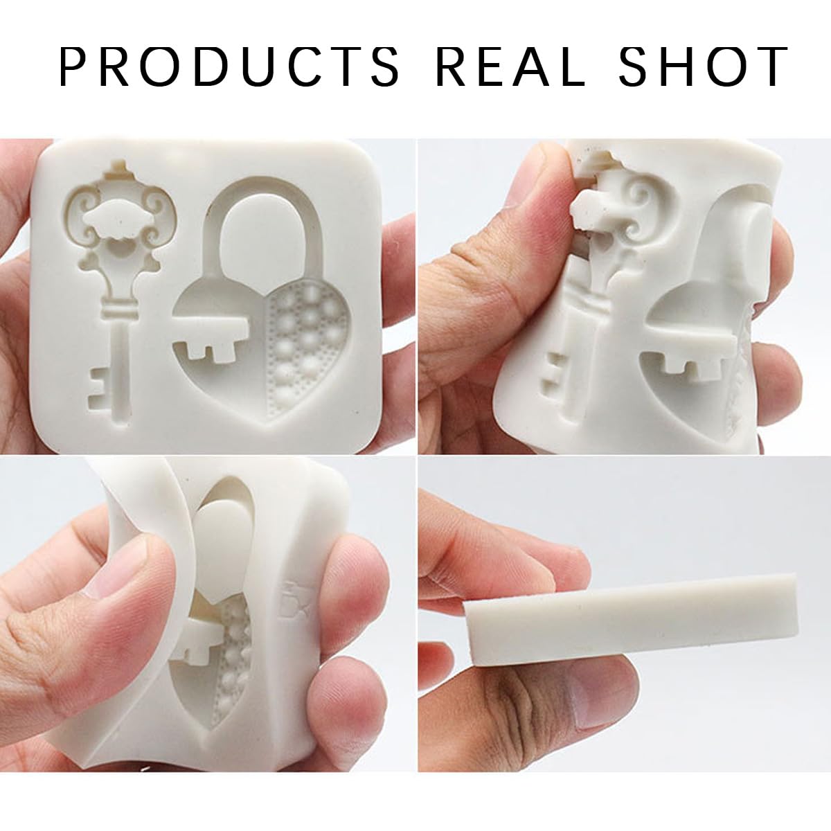 Kuuguu 3 Pack Lock Key Shapes Silicone Fondant Mold,Candy Making Mould Chocolate Molds Craft Mould Diy Handmade Cake Decoration