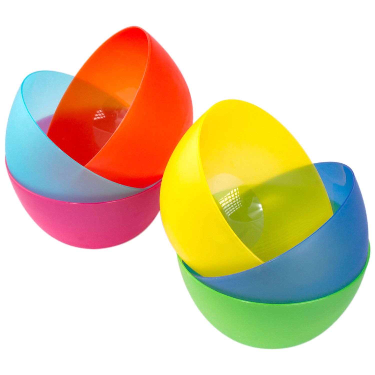 6 Pc Fun Multi-Colored Bpa-Free Bowls - Cereal Fruit Or Soup Bowl