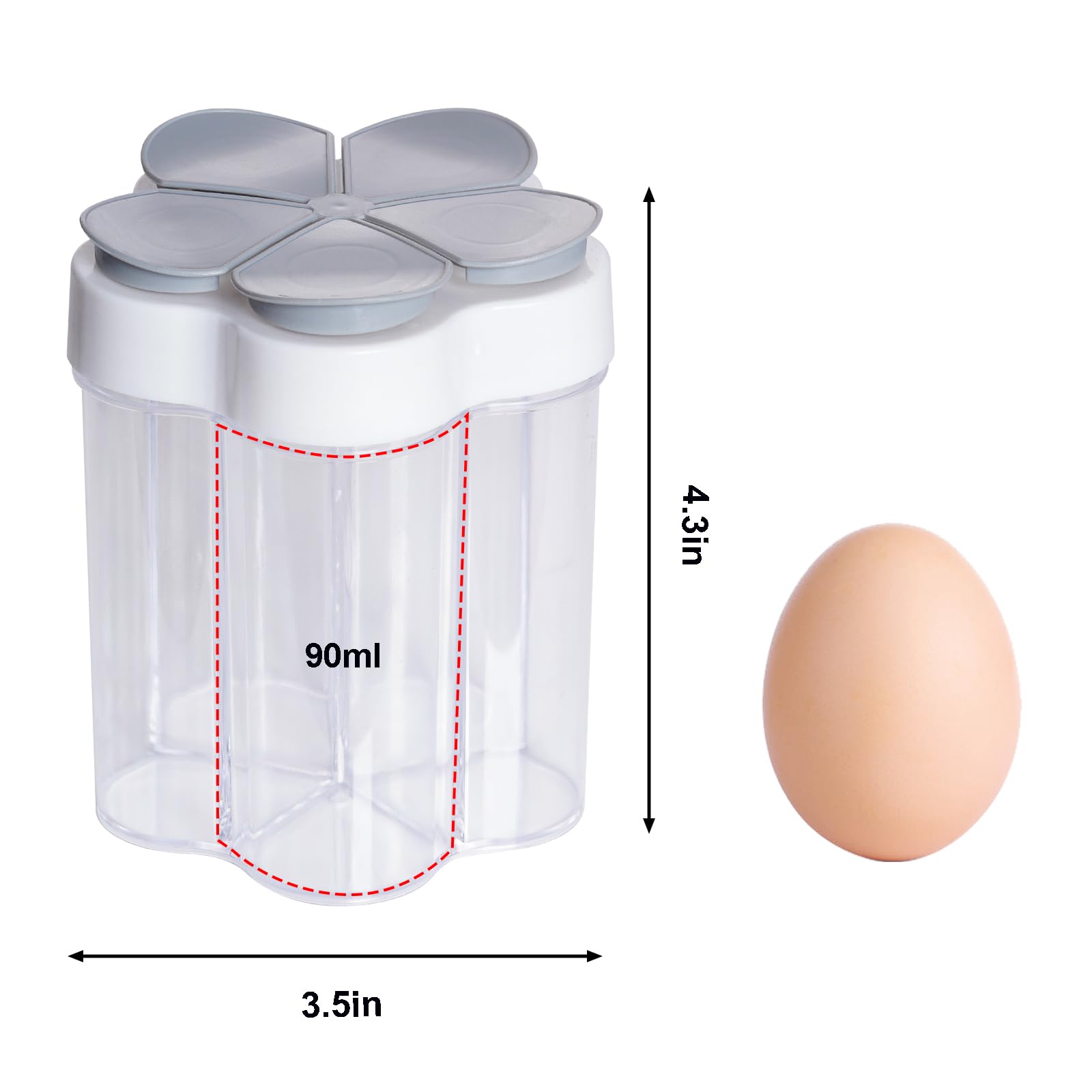 Miayon 5 In 1 Salt And Pepper Shaker Travel Spice Container Portable Camping Seasoning Shaker Seasoning Condiment Jars With Lid