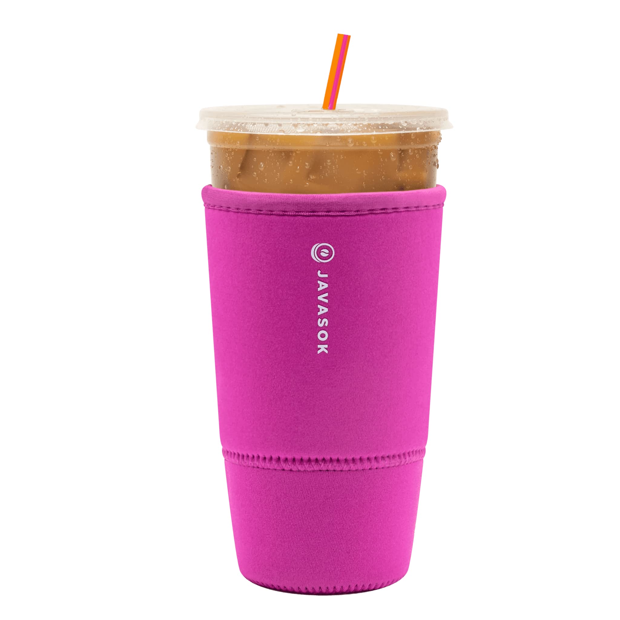 Sok It Java Sok Iced Coffee & Cold Soda Insulated Neoprene Cup Sleeve (Bright Pink, XXLarge: 44-48oz)