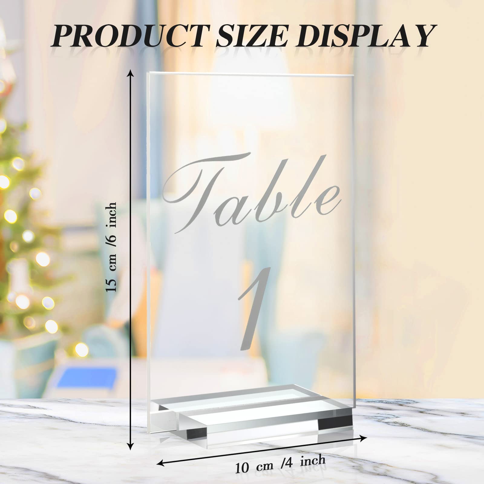 20 Pieces Wedding Table Numbers Acrylic Table Number Holder Wedding Numbers 4 X 6 Inches Clear Acrylic Table Numbers With 20 Pie