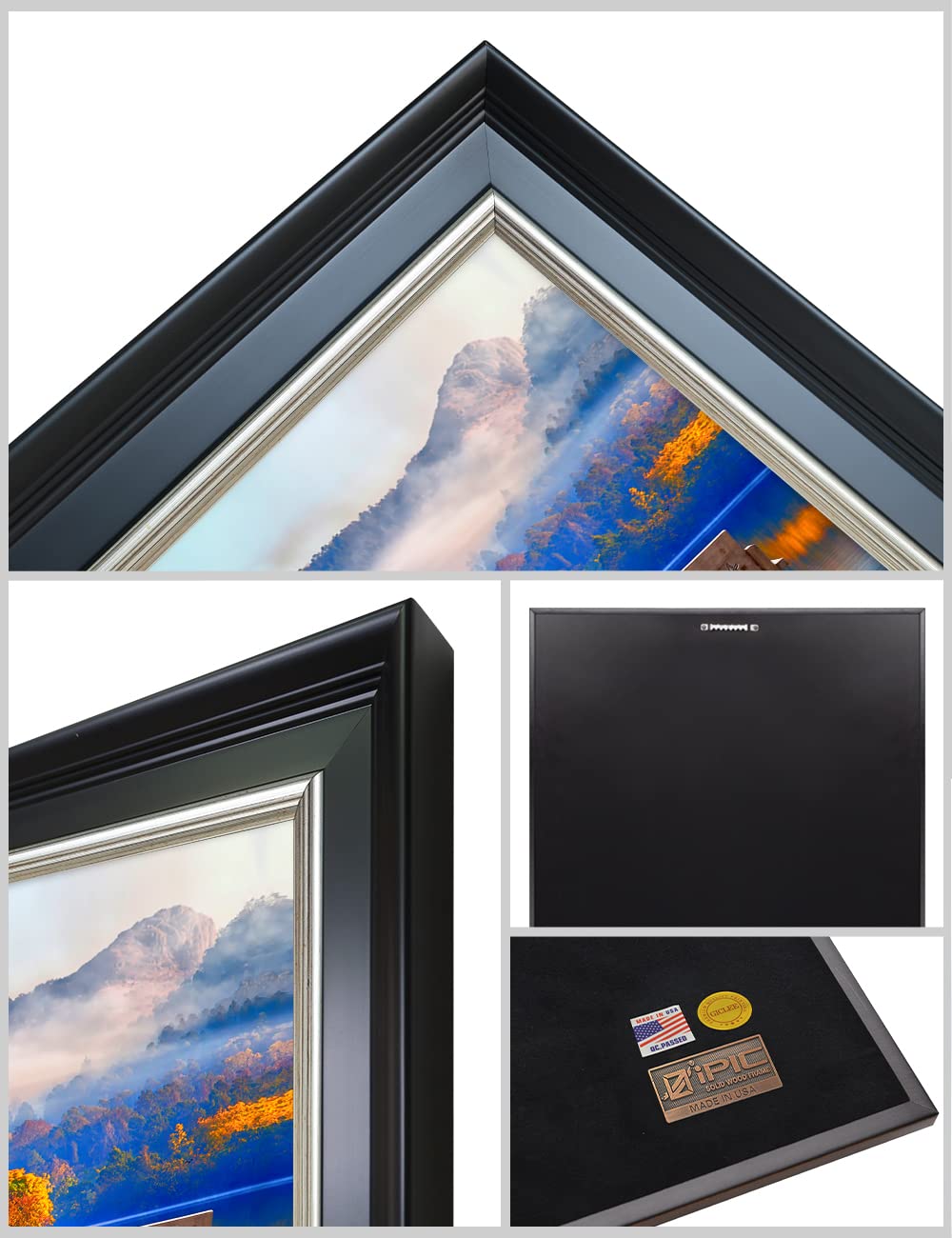 Ipic - Grow Old Together, Personalized Framed Wall Art With Names And Date On, Giclee Prints Framed With Solid Wood, Custom Memo