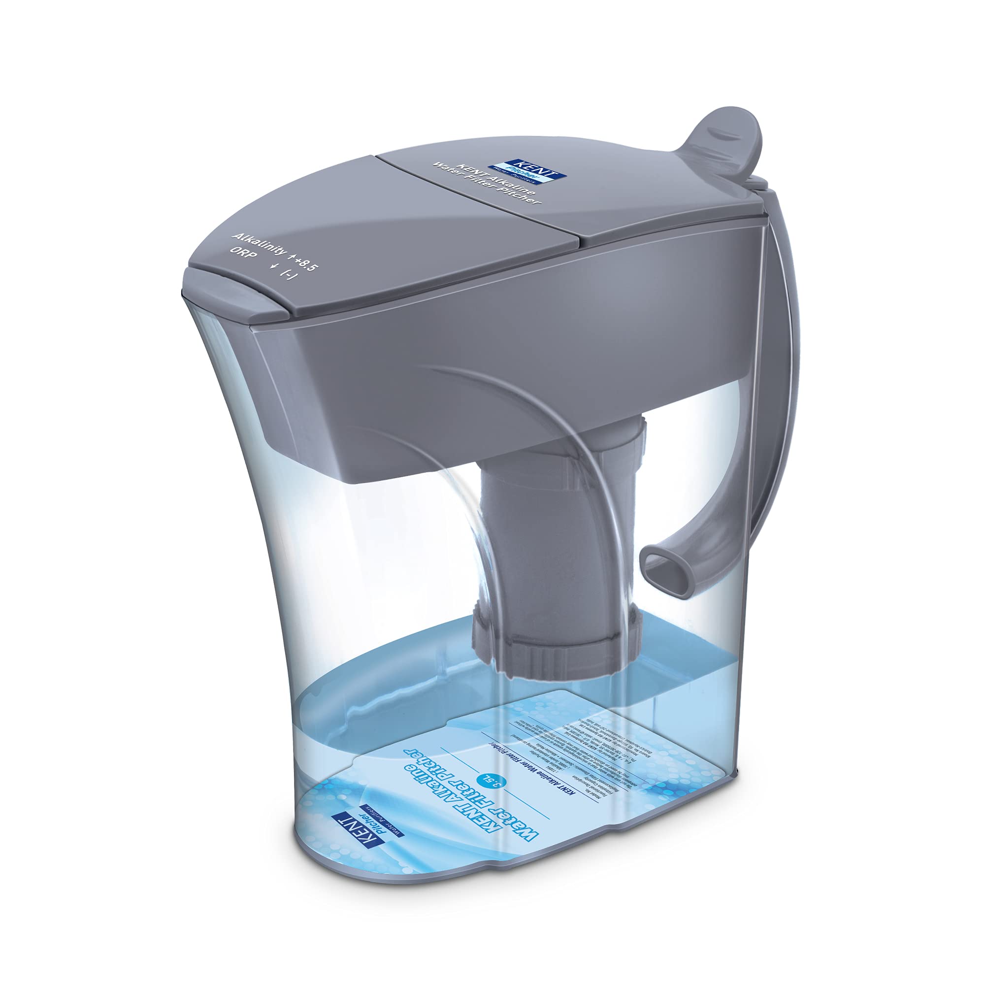 Kent Alkaline Water Filter Pitcher | 3.5 Liters Filtration Pitcher | Balances Ph Levels | Blue