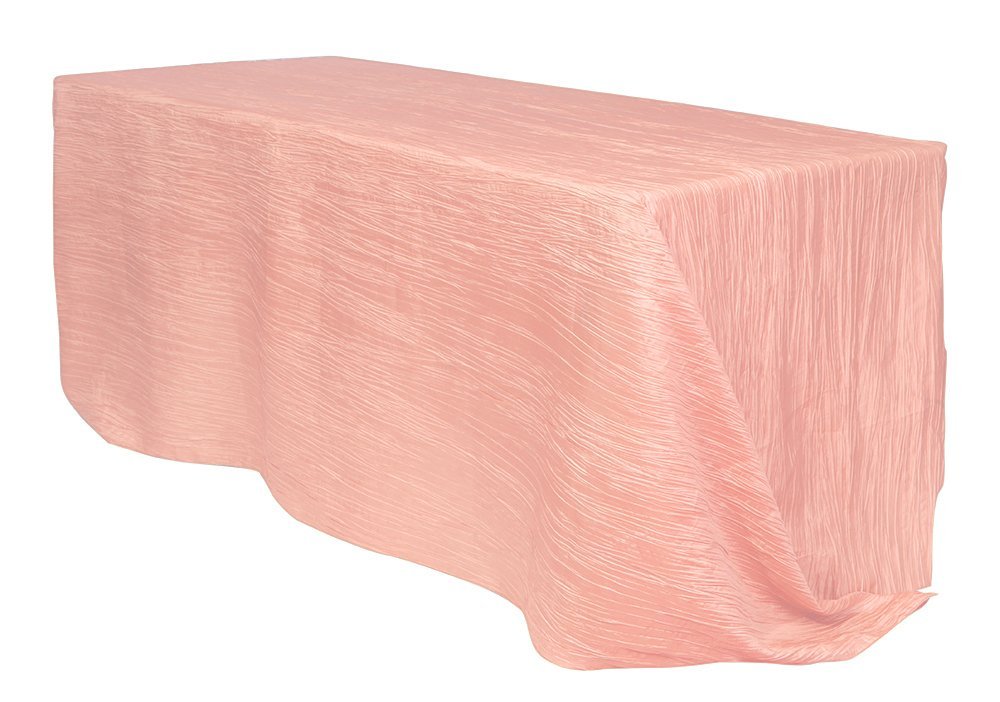 Your Chair Covers - 90 X 156 Inch Rectangular Crinkle Taffeta Tablecloth - Blush, Rectangle Table Linens For 8 Ft Rectangular Ta