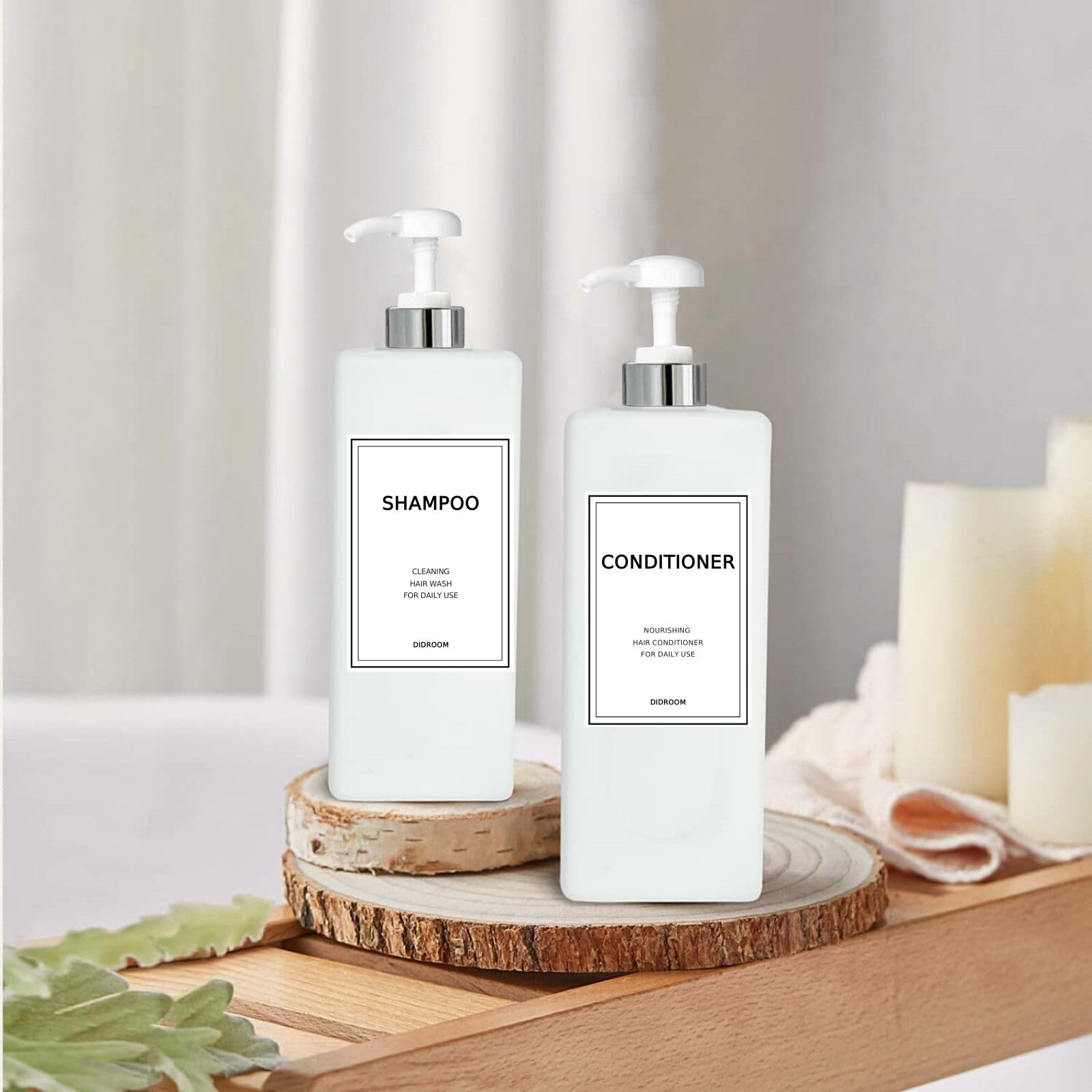 Modern Silver Shampoo And Conditioner Dispenser (21 Oz, Pack Of 3) Refillable Pump Bottle Set Empty Shower Plastic Bottles With