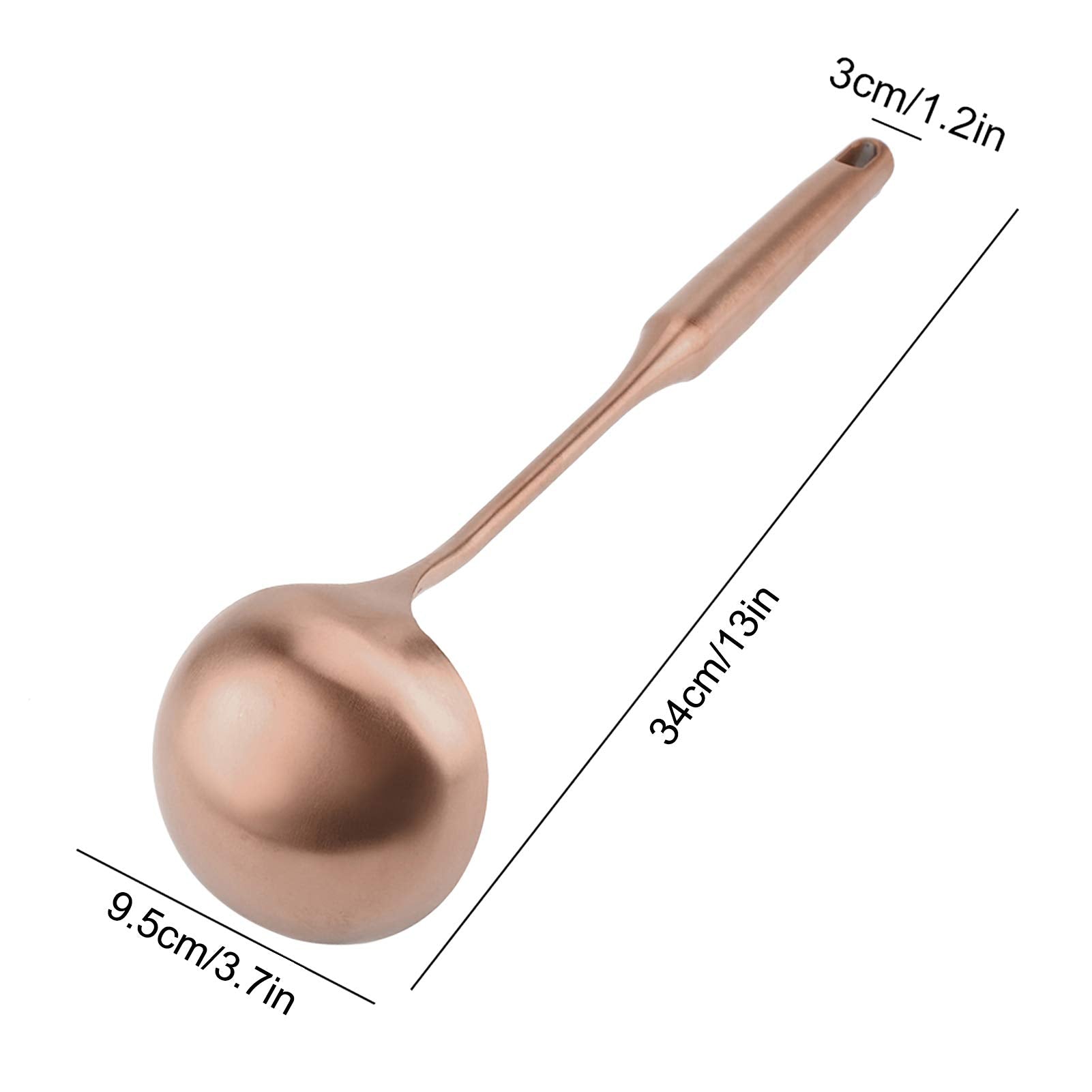 Stainless Steel Ladle Spoon Kitchen Turner, Big Soup Ladle Useful Kitchen Turner Cooking Tool Utensil Tool (Soup Ladle-Rose Gold