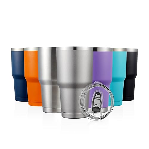 COMOOO 30oz Stainless Steel Tumbler with Lid Insulated Tumbler Coffee Cup Durable Double Wall Vacuum Travel Coffee Mug Thermal for Hot and Cold Drinks (Grey  1 Pack)