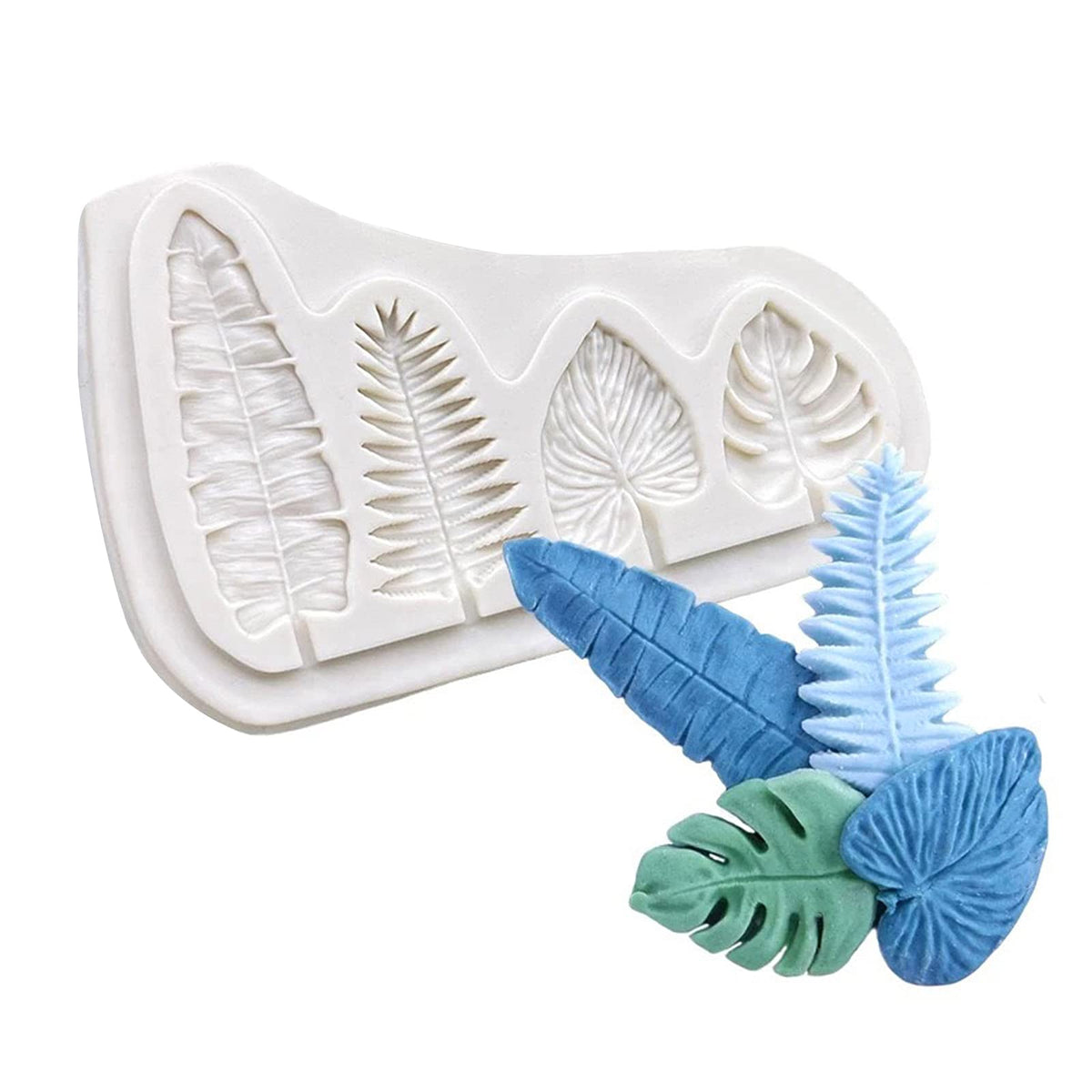 Hawaiian Turtle Leaf Fondant Molds, Palm Leaf Banana Leaf Chocolate Silicone Molds, Tropical Plant Clay Resin Molds For Baking C