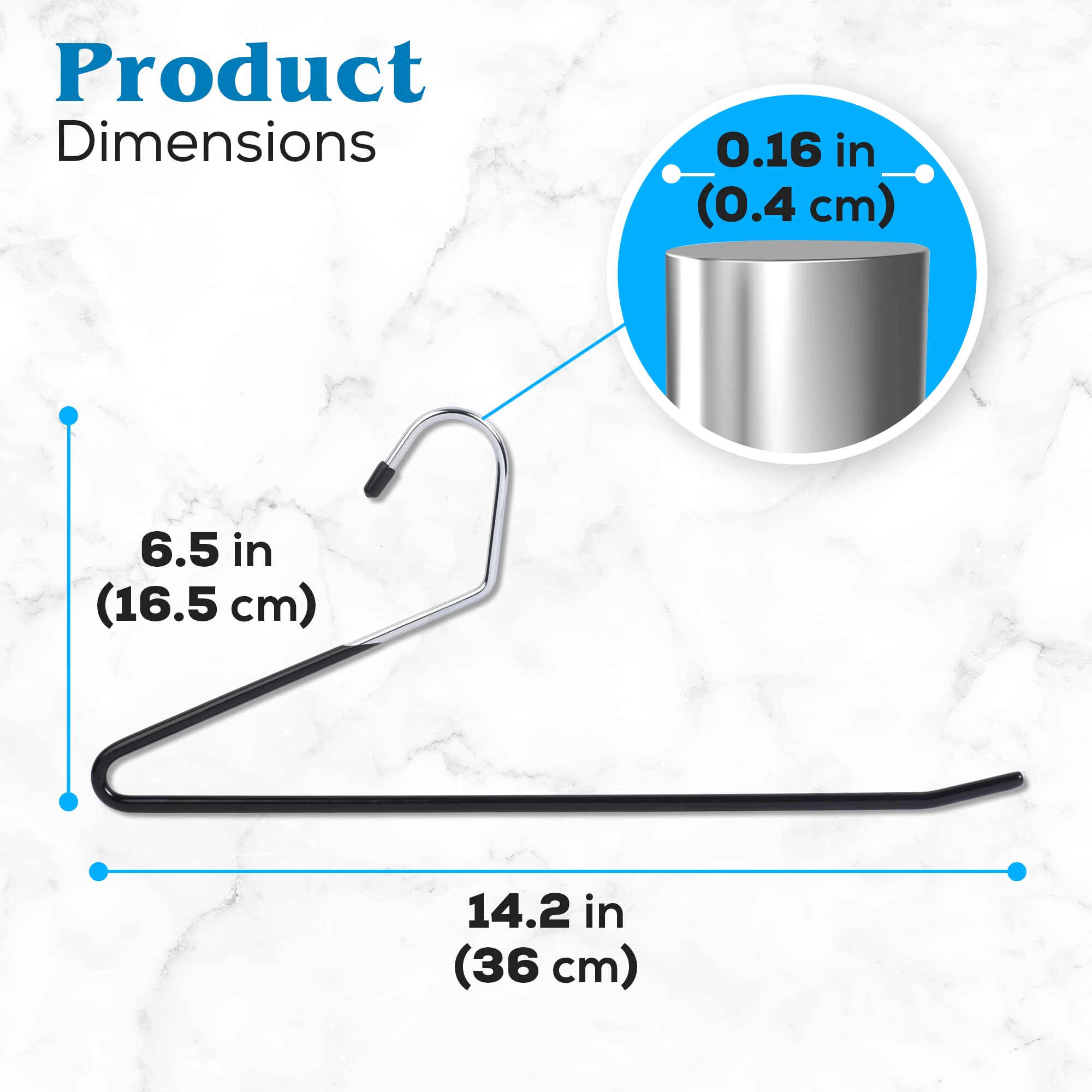 Pants Hangers | Open-Ended Metal Pants Hangers  15 Black Pant Hangers Non-Slip Hangers for Pants  Jeans  Slacks  Blanket  Tablecloth - Space-Saving Pants Hangers for Women and Men by ERA Accents