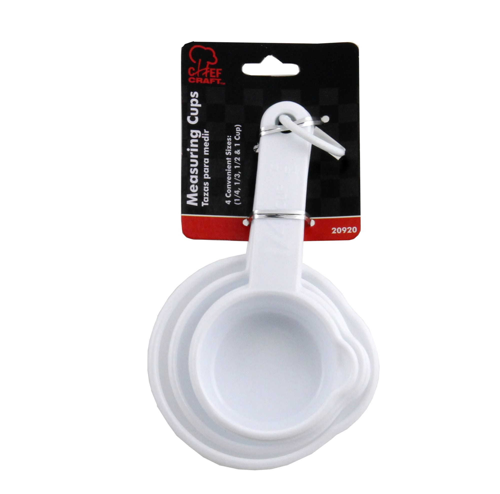 Chef Craft Select Measuring Cup Set, 1/4, 1/3, 1/2 And 1 Cup, White