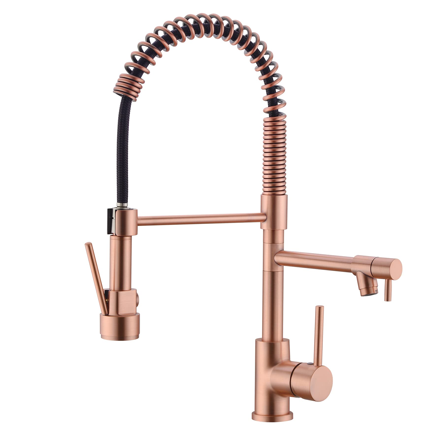 Avola Classical Kitchen Faucet,Single Handle Kitchen Sink Faucets,Copper Kitchen Faucet With Pull Down Sprayer,Rose Gold Kitchen