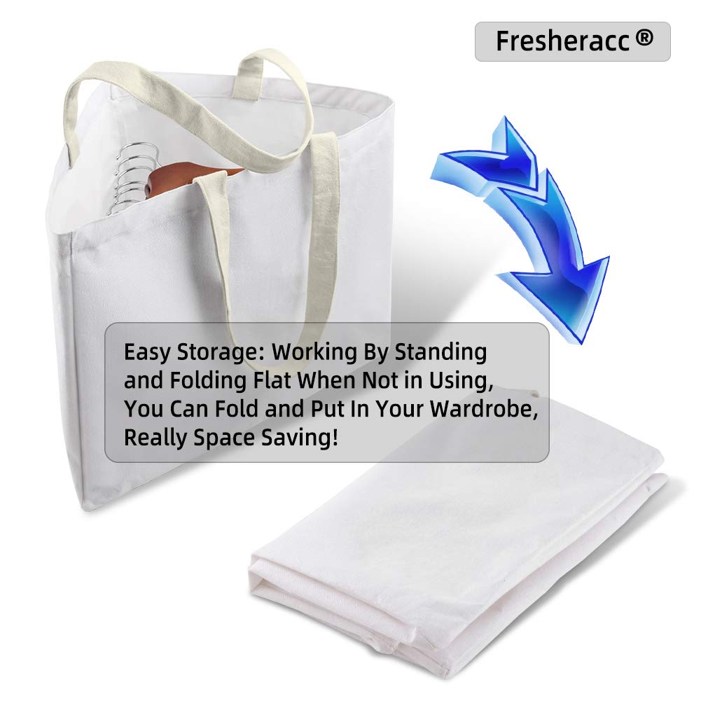Clothes Hanger Organizer Holder for Space Saving  Hanger Triangle Storage Bag with Handles for Closet Tidier Laundry Rooms Wardrobe Drying Rack  Waterproof Portable Stacker Container (White)