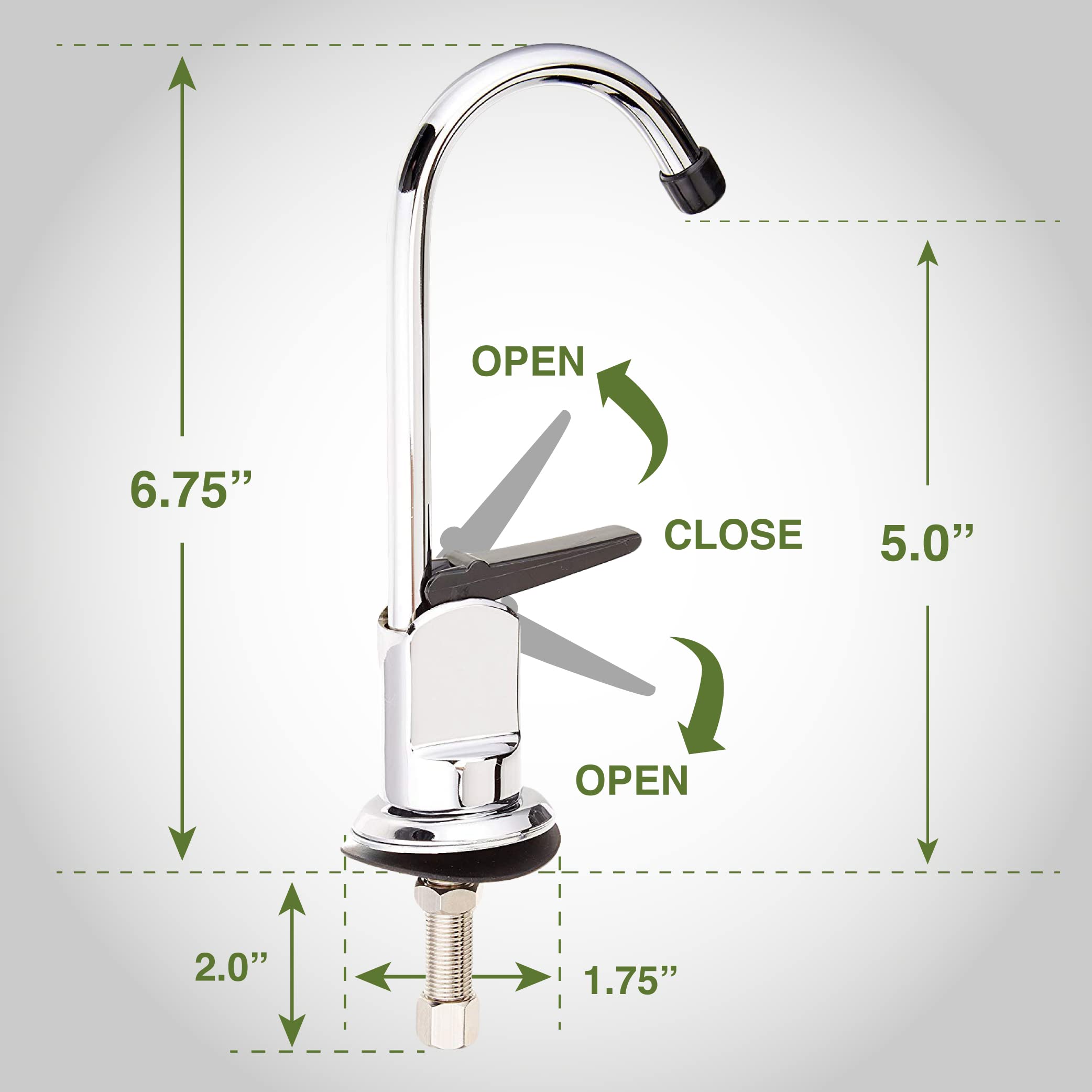 Homewerks Worldwide 3310-160-Ch-B-Z Single Hole 1-Handle Low-Arc Drinking Water Faucet, Chrome Finish