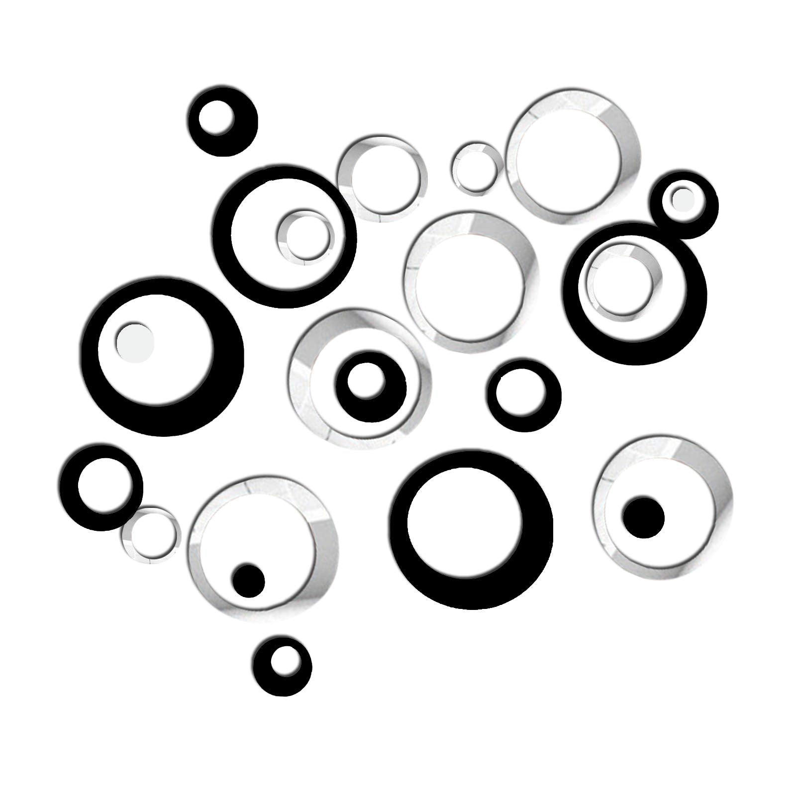 24 Pcs Round Acrylic Mirror Stickers Wall Decor Decals, Removable Diy Self-Adhesive Circle Wall Art Decals Home Decor For Living