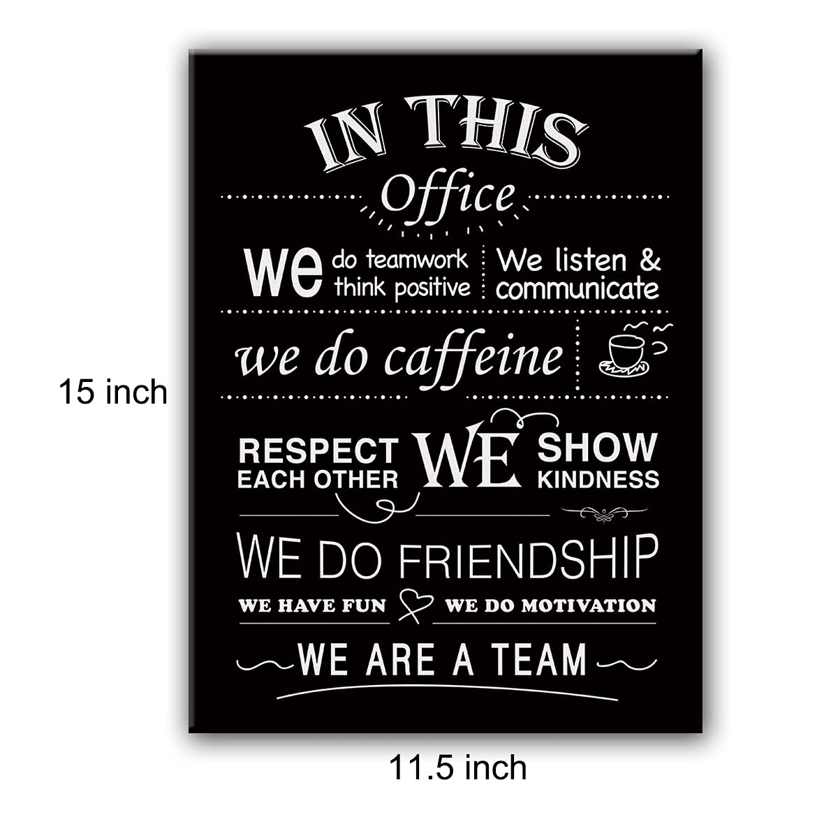 In This Office We Do Teamwork Motivational Quotes Framed Canvas Wall Art- Office Posters D  Cor 11.5'' X 15''