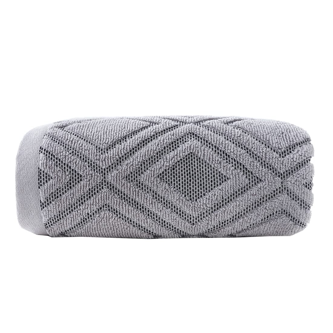 Pidada Bath Towel Diamond Pattern 100% Cotton Absorbent Soft Decorative Towel For Bathroom 27.6 X 55 Inch (Gray)