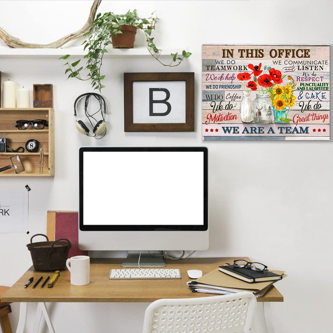 Inspirational Wall Art For Office Quotes Theme Wall Decor For Women Motivational Teamwork Posters In This Office We Do Help Canv