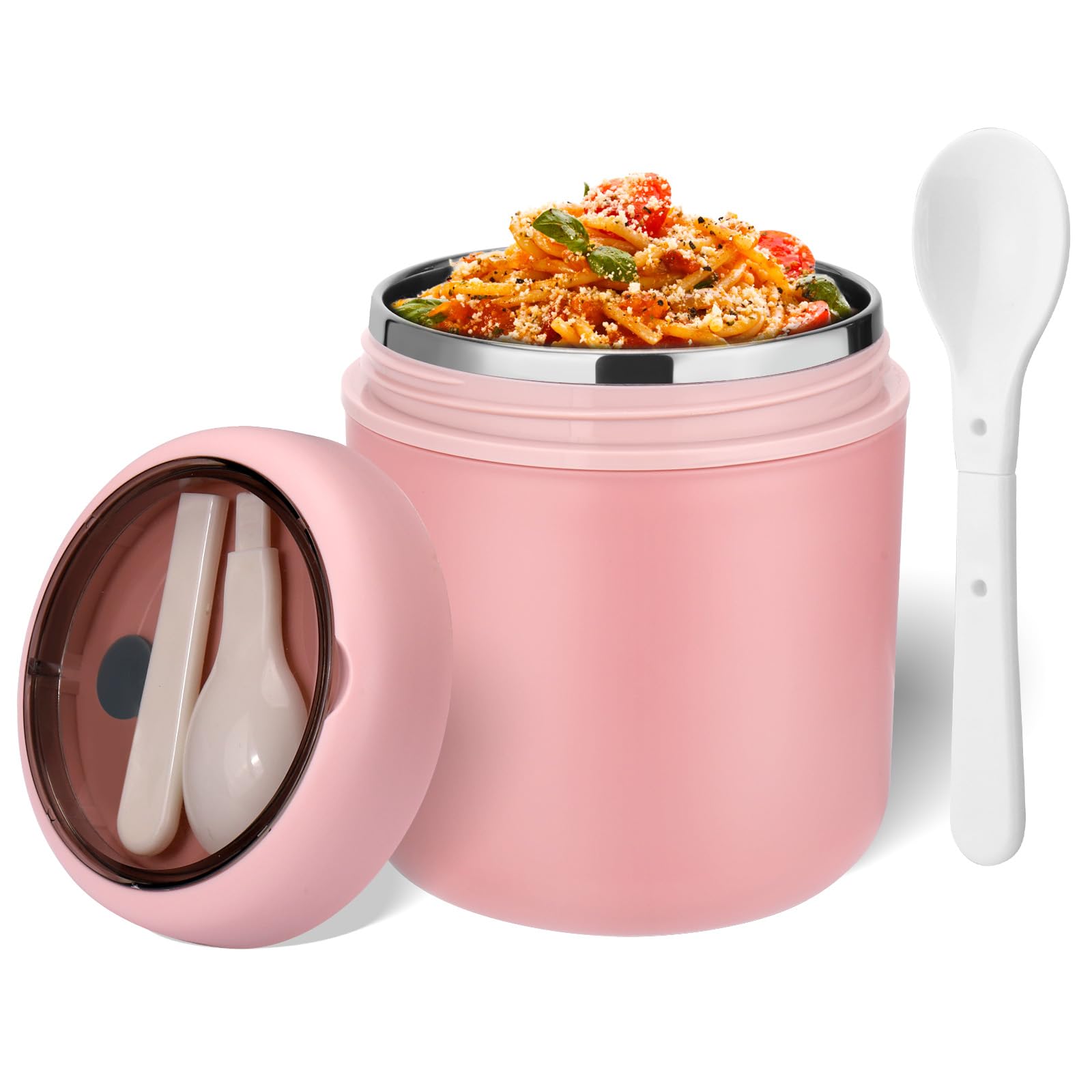 16oz Insulated Thermo Food Container for Hot Food with Foldable Spoon