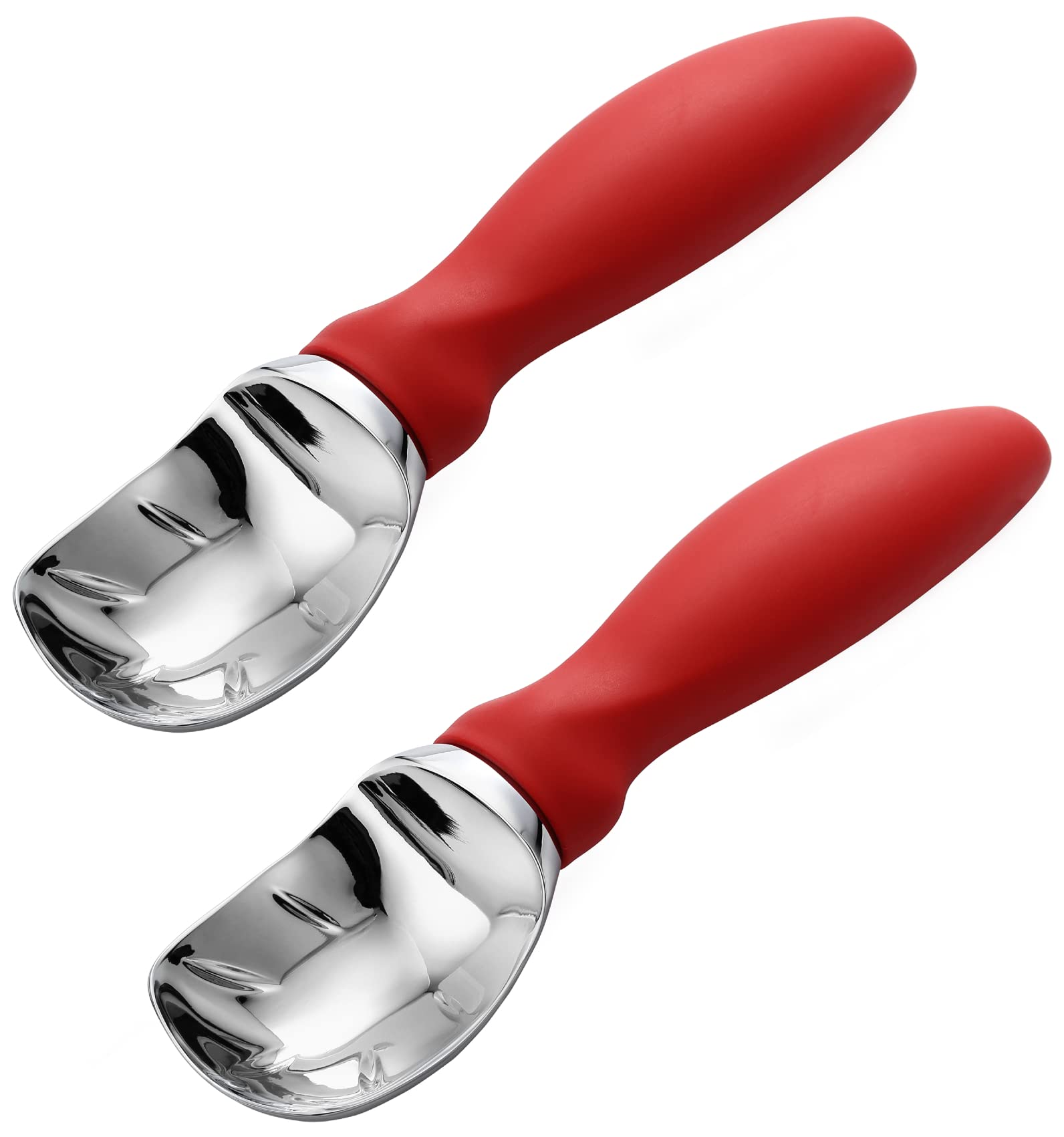 Spring Chef Red Heavy Duty Ice Cream Scoop with Non-Slip Handle, Professional Ice Cream Spoons for Gelato, Sorbet, Frozen Yogurt