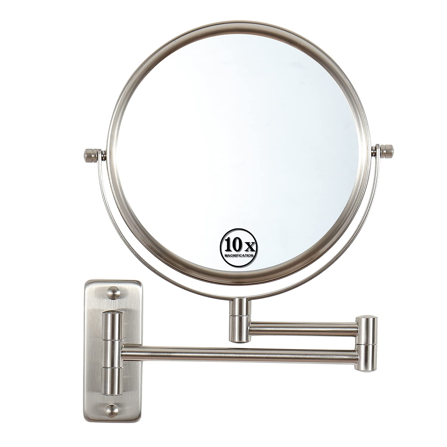 Lansi Wall Mounted Makeup Mirror, 1X/10X Double-Side Magnifying Mirror 8 Inch Vanity Mirror, 360