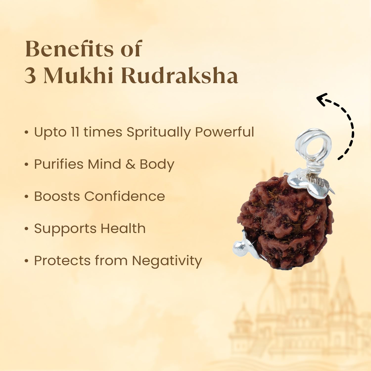 Astrotalk Nepal Origin 3 Mukhi Rudraksha with Silver-Capping | Ignite Self-Transformation & Confidence | Emotional Healing, Mental Clarity & Strength | Sacred Rudraksha Bead for Women & Men