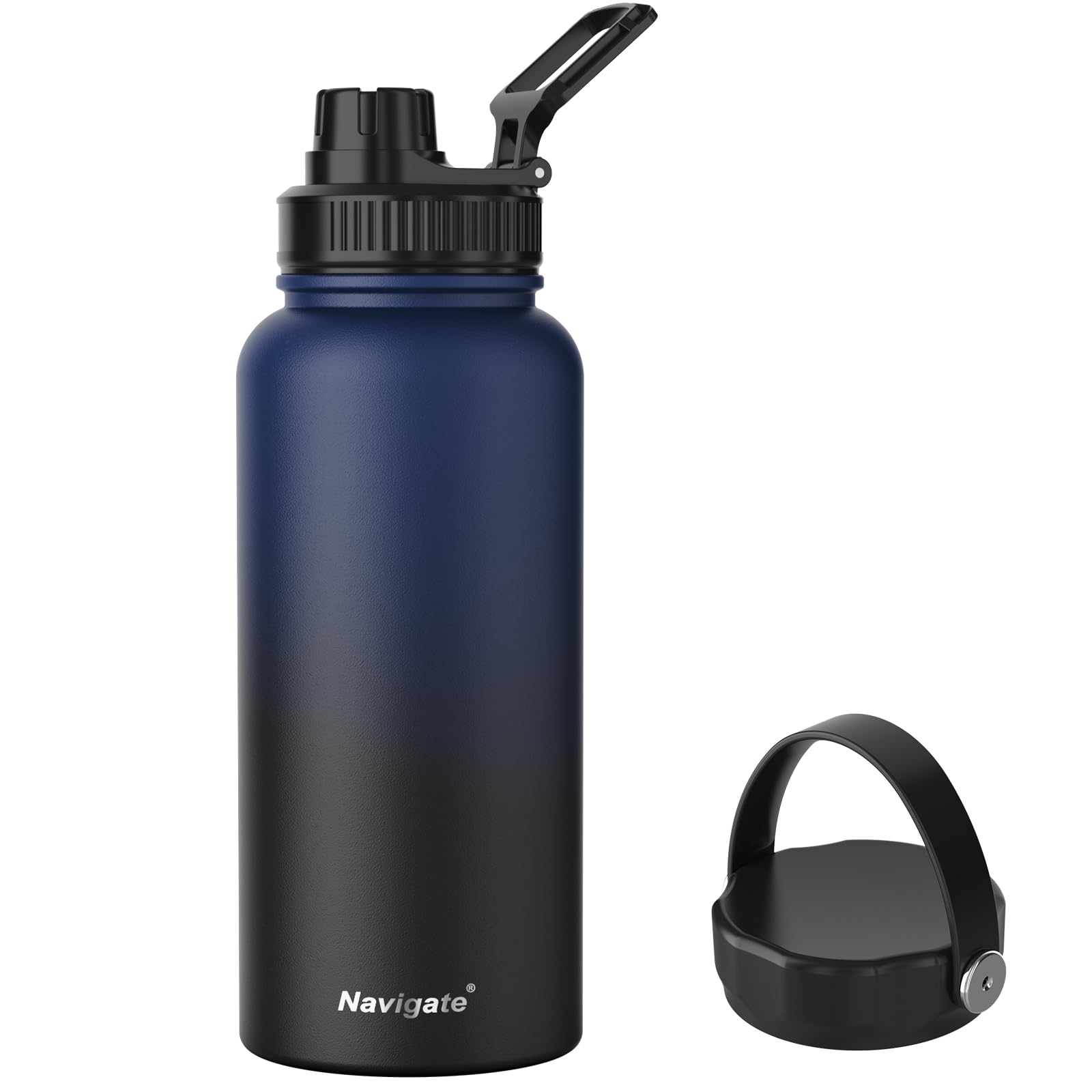 Navigate 32 oz Stainless Steel Insulated Water Bottle,Double Walled Leak Proof Keep Cold for 24 Hrs Hot for 12 Hrs,Wide Mouth Wa