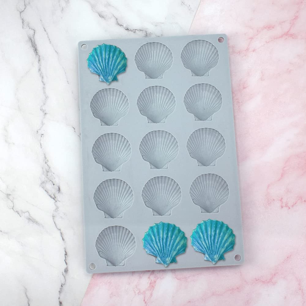 Mostsom Silicone Sea Shell Mold Baking Mould Ice Cube Tray Shell Shape Silicone Mold For Chocolate, Soap, Candle, Fondant Birthd