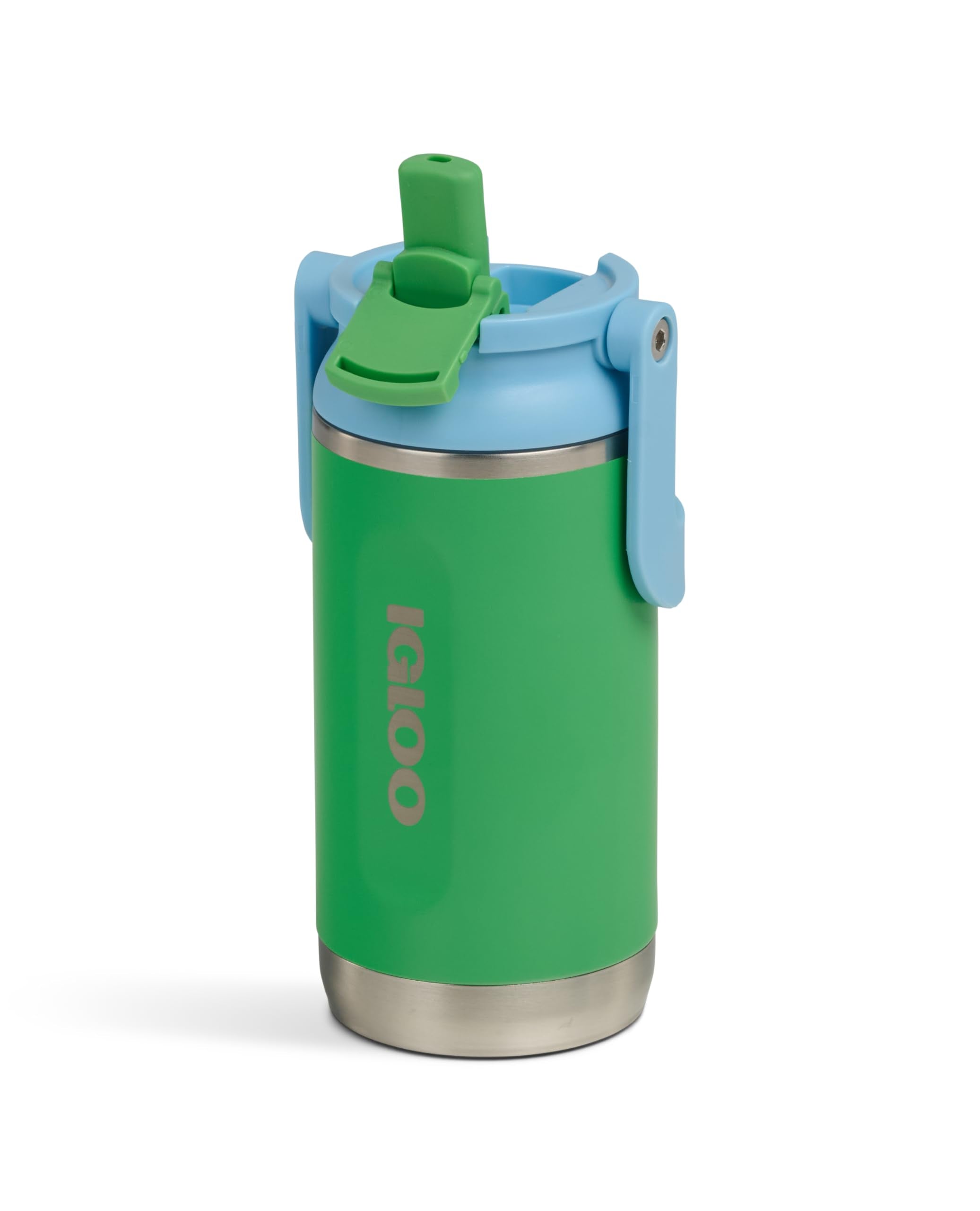 Igloo 12 Oz Kids Sport Sipper Water Bottle | Stainless Steel Insulated Tumbler | Retro Green