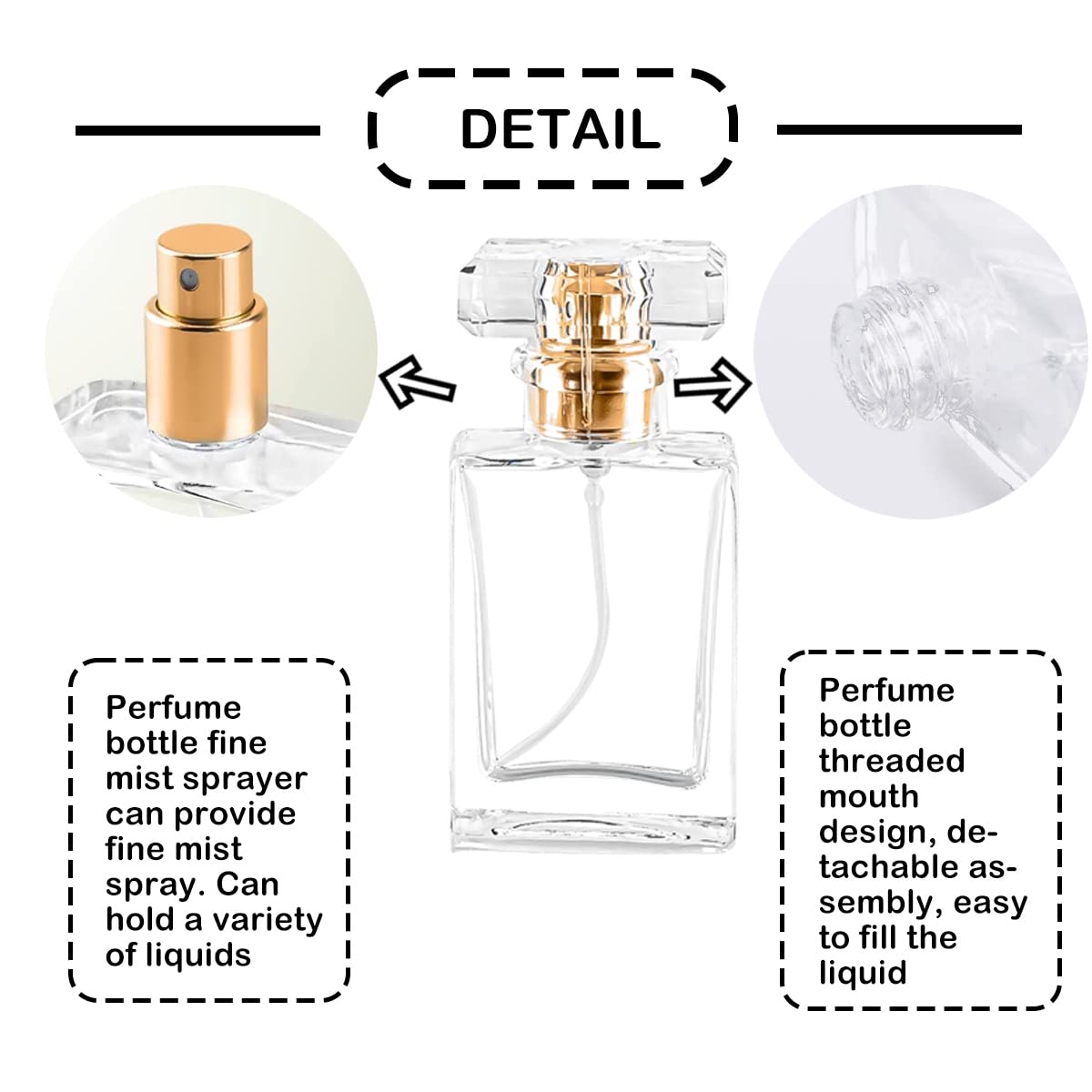 Glass Perfume Bottle Empty Refillable 8Pack Clear Travel Perfume Spray Atomizer Bottle 30Ml Perfume Fine Mist Spray Bottle Perfu