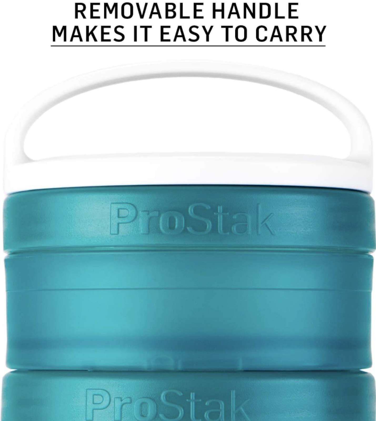 Blenderbottle Prostak Twist N Lock Storage Jars Expansion 3-Pak With Removable Handle, 100Cc+150Cc+250Cc, Black