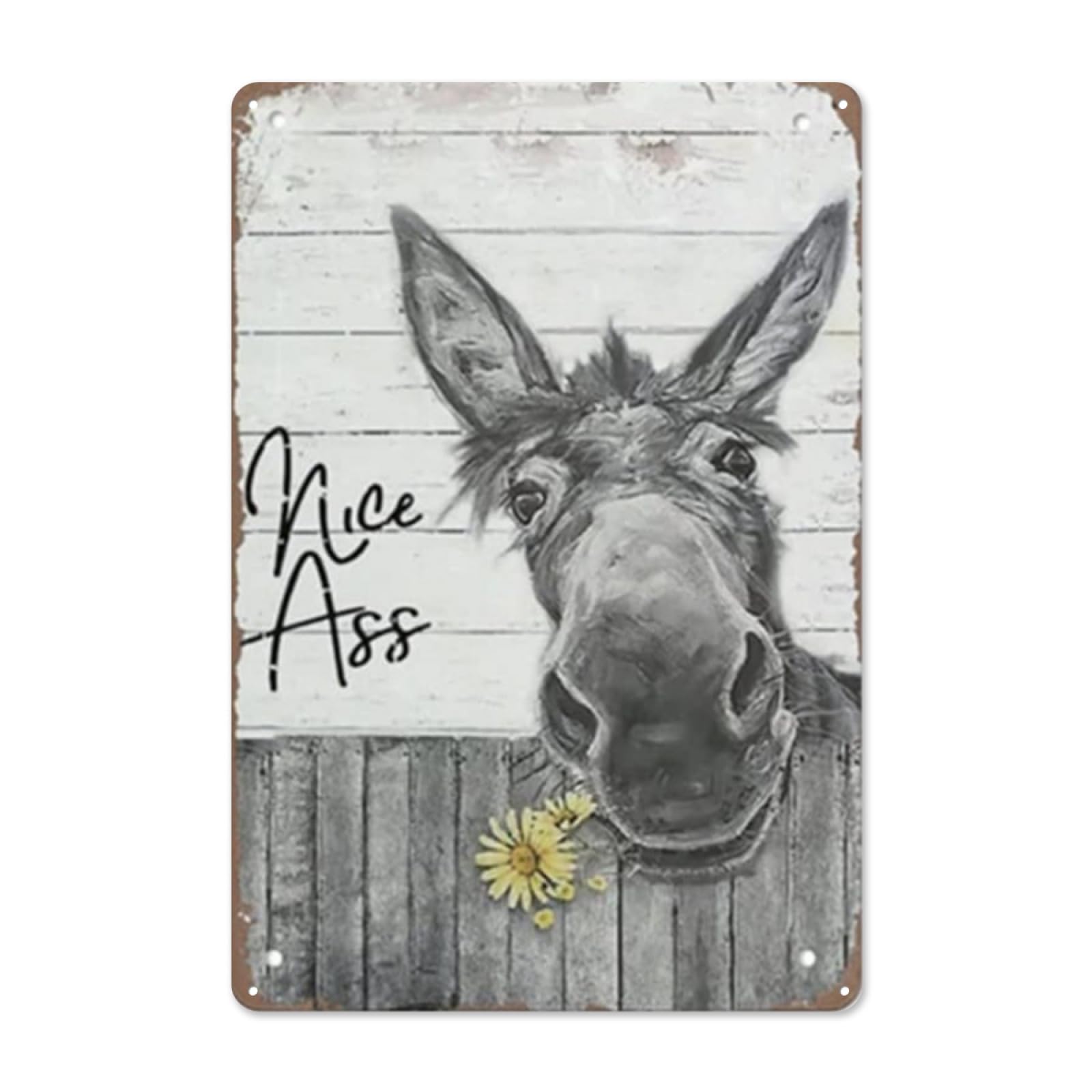 Funny Donkey Tin Sign Decor Donkey Lovers Farmhouse Decor Vintage Donkey Signs Wall Art Poster Retro Metal Poster Bar Home Bathr