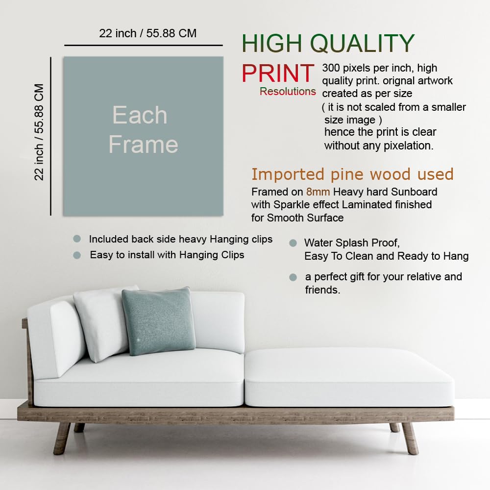 Maxstone Goldan Deer Wall Painting Wall Art Home Decoretive for Living Room, Bedroom, Office, Hotels, Drawing Room (55.88 X 55.8