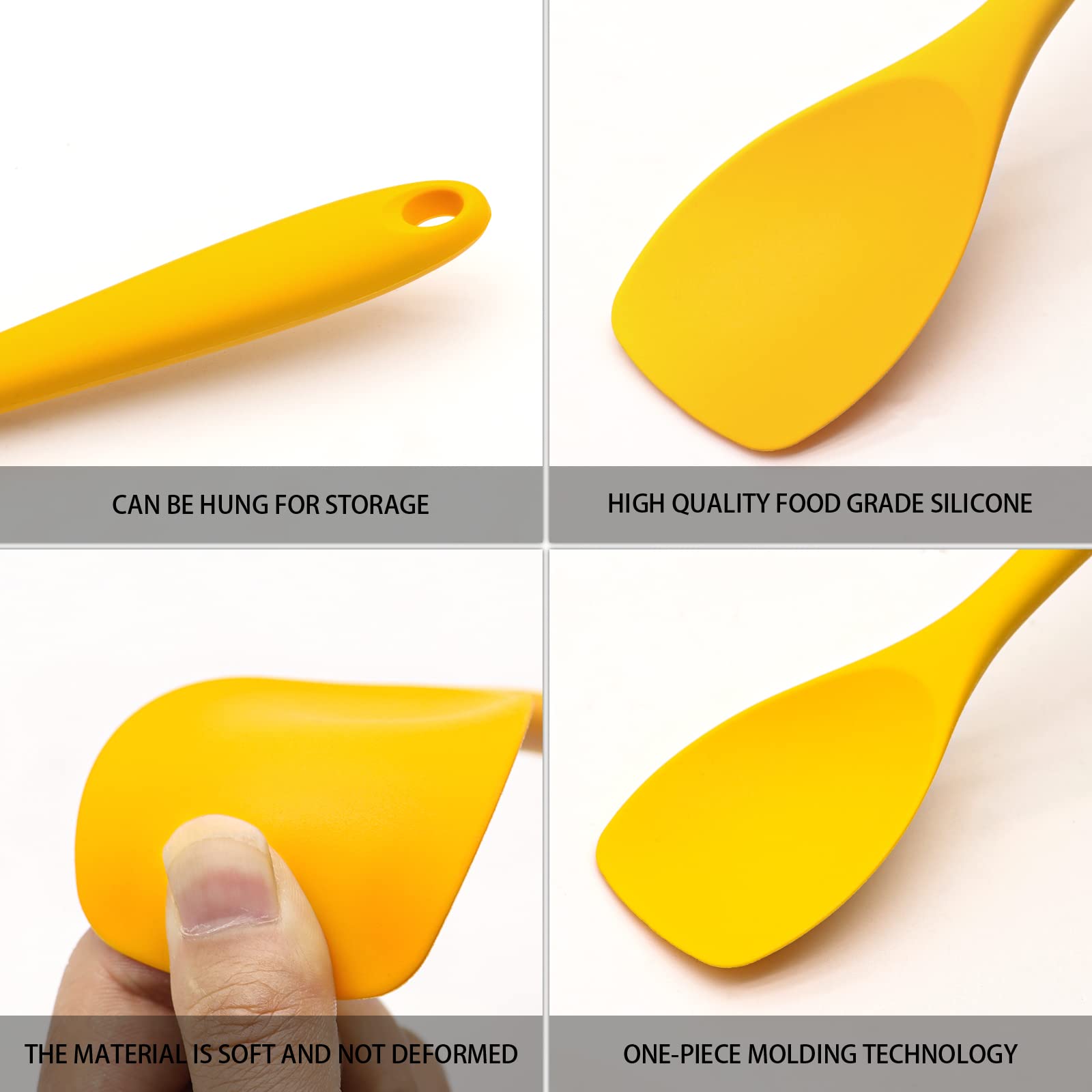 11 Piece Cooking Kitchen Utensils Set, Yellow Cooking Utensils Set, Non-Stick Silicone Spatula Set With Iron Utensils Holder, Si