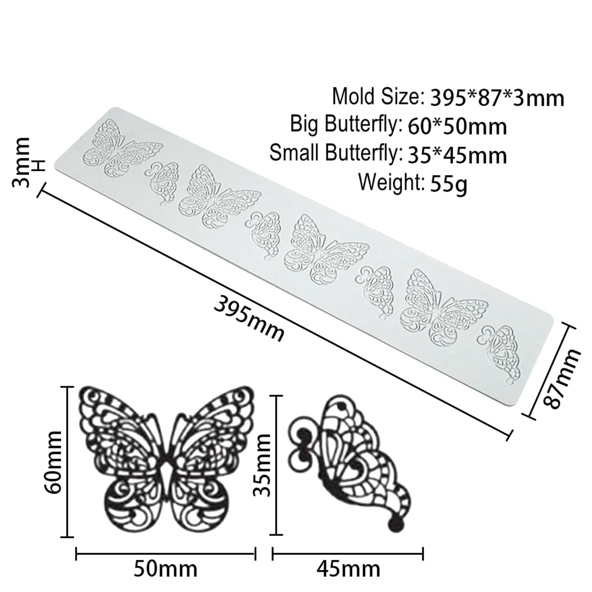 Love Silicone Lace Mold, Cake Mat, Fondant Impression Mats, Heart Pattern Lace Mat For Cake Decorating Valentine'S Day (J_ Butte