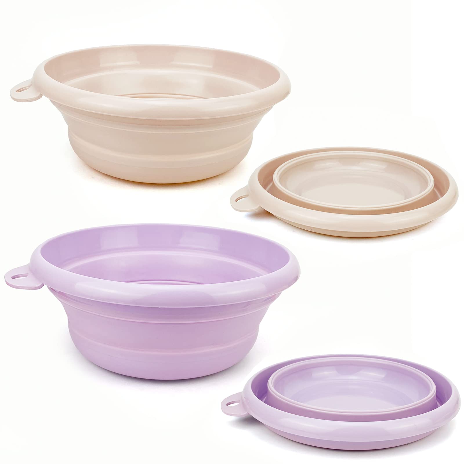 Cartints 2Pack Collapsible Wash Basin Collapsible Dish Tub Collapsible Sink,Space Saving For Dishing, Fruit, And Camping, Hiking