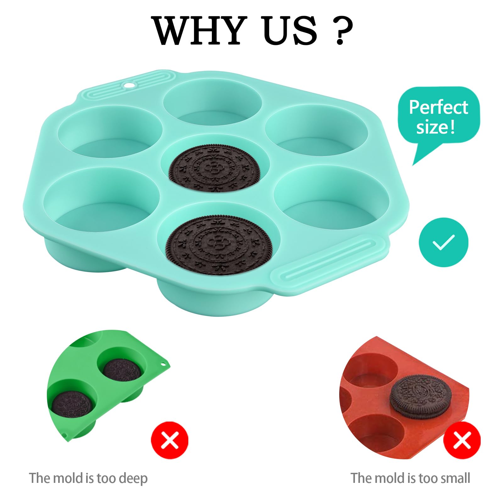 Actvty Round Chocolate Covered Cookie Molds, 3 Pcs Cylinder Chocolate Candy Silicone Molds, Perfect For Chocolate Covered Oreos,