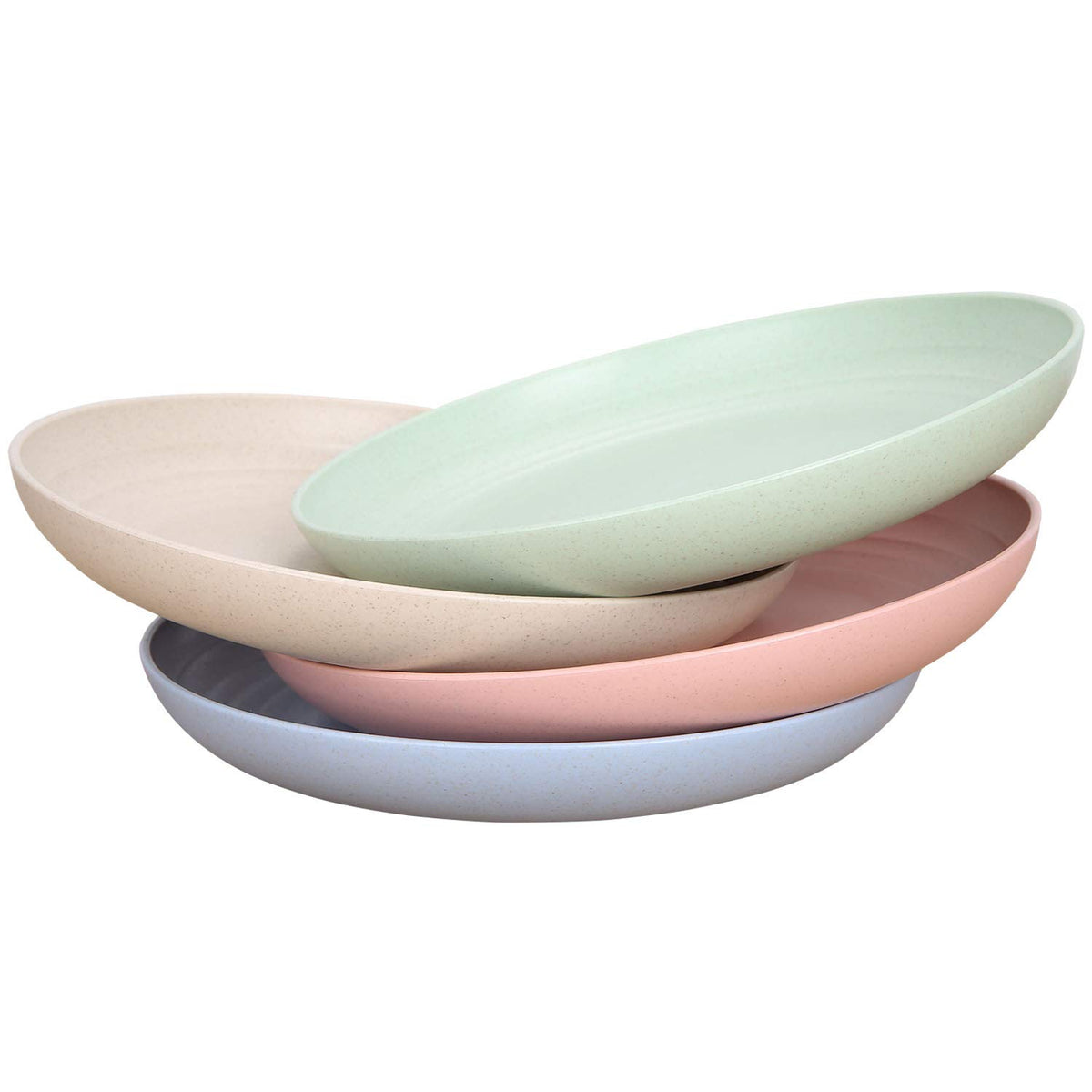Luckyzone 10 Inches Unbreakable Wheat Straw Plates - Reusable Plate Set - Dishwasher & Microwave Safe - Perfect For Dinner Dishe